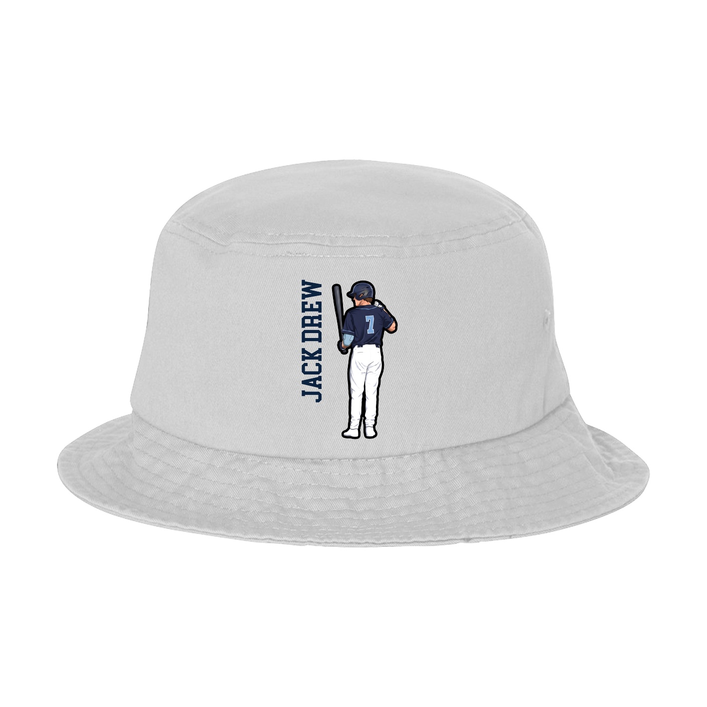 Bucket Cap — Name Vertical in White