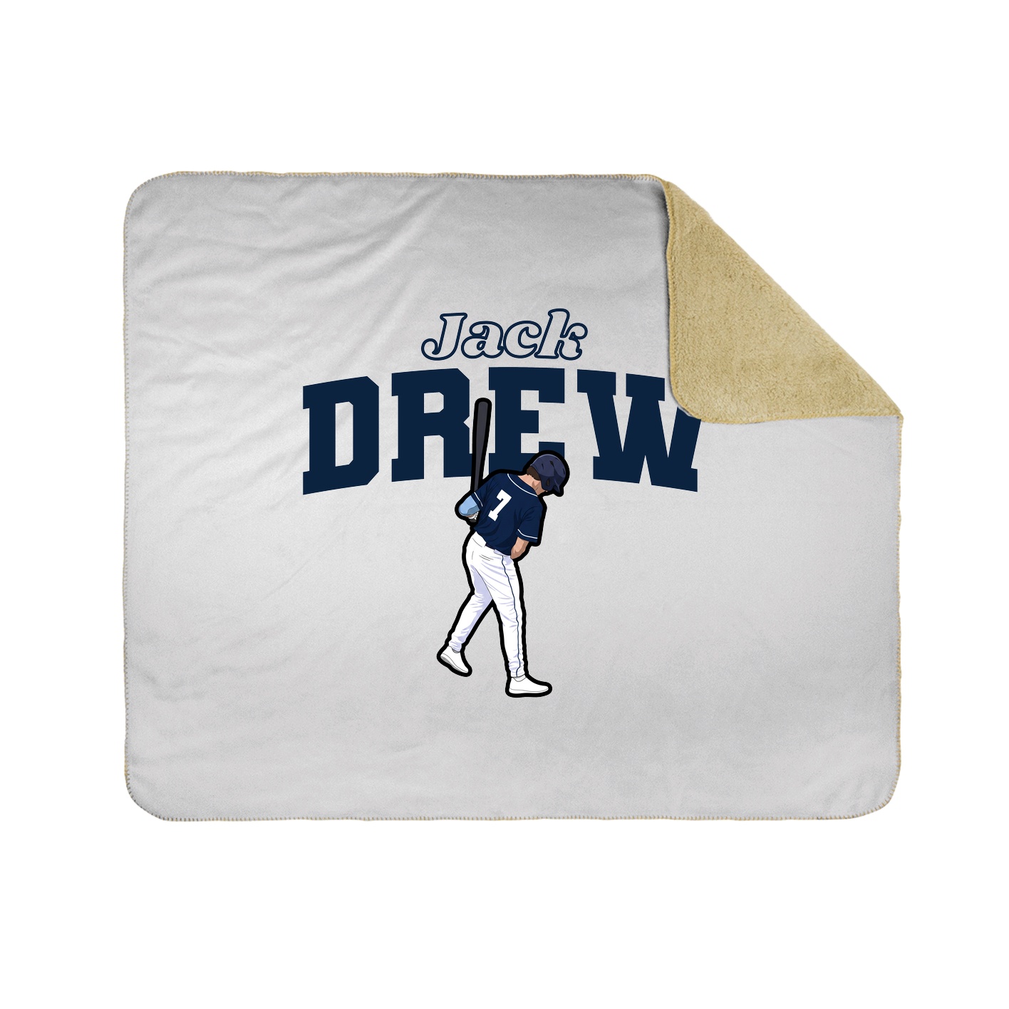 Throw Blanket — Name Arch in White