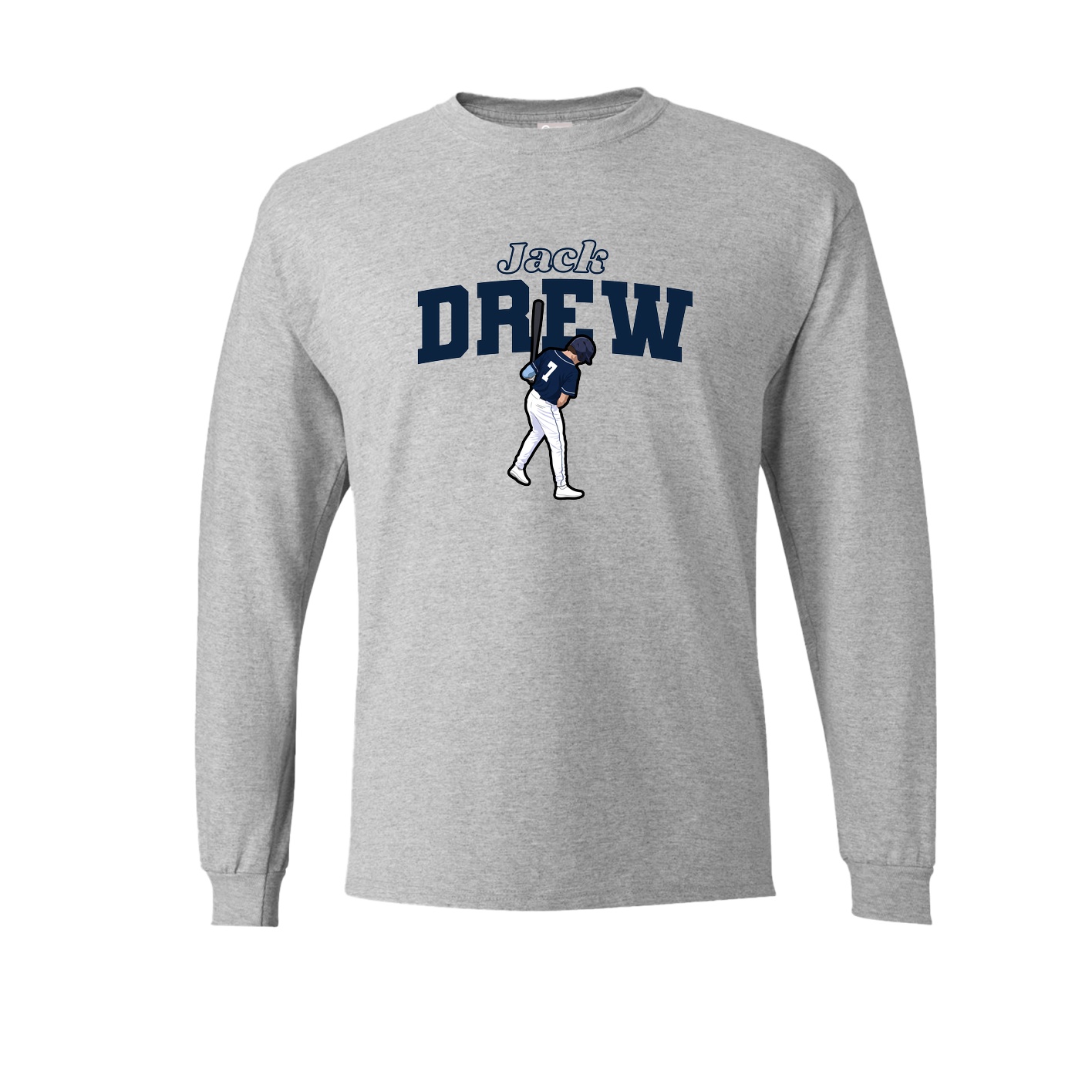 Long Sleeve Tee — Name Arch in Grey