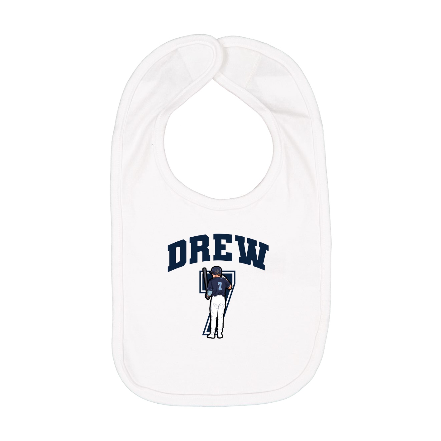 Infant Bib — Number in White