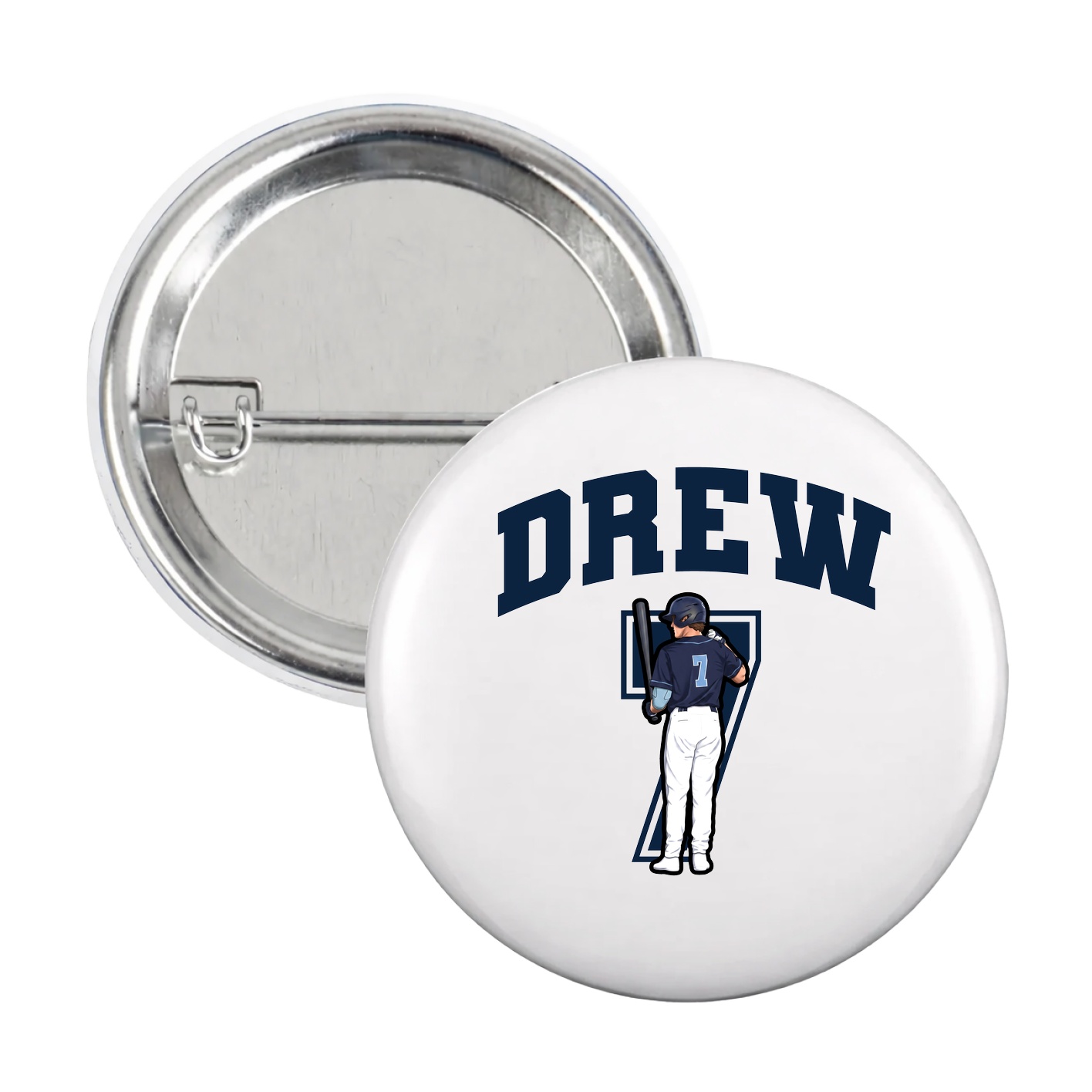 Game Day Button — Number in White