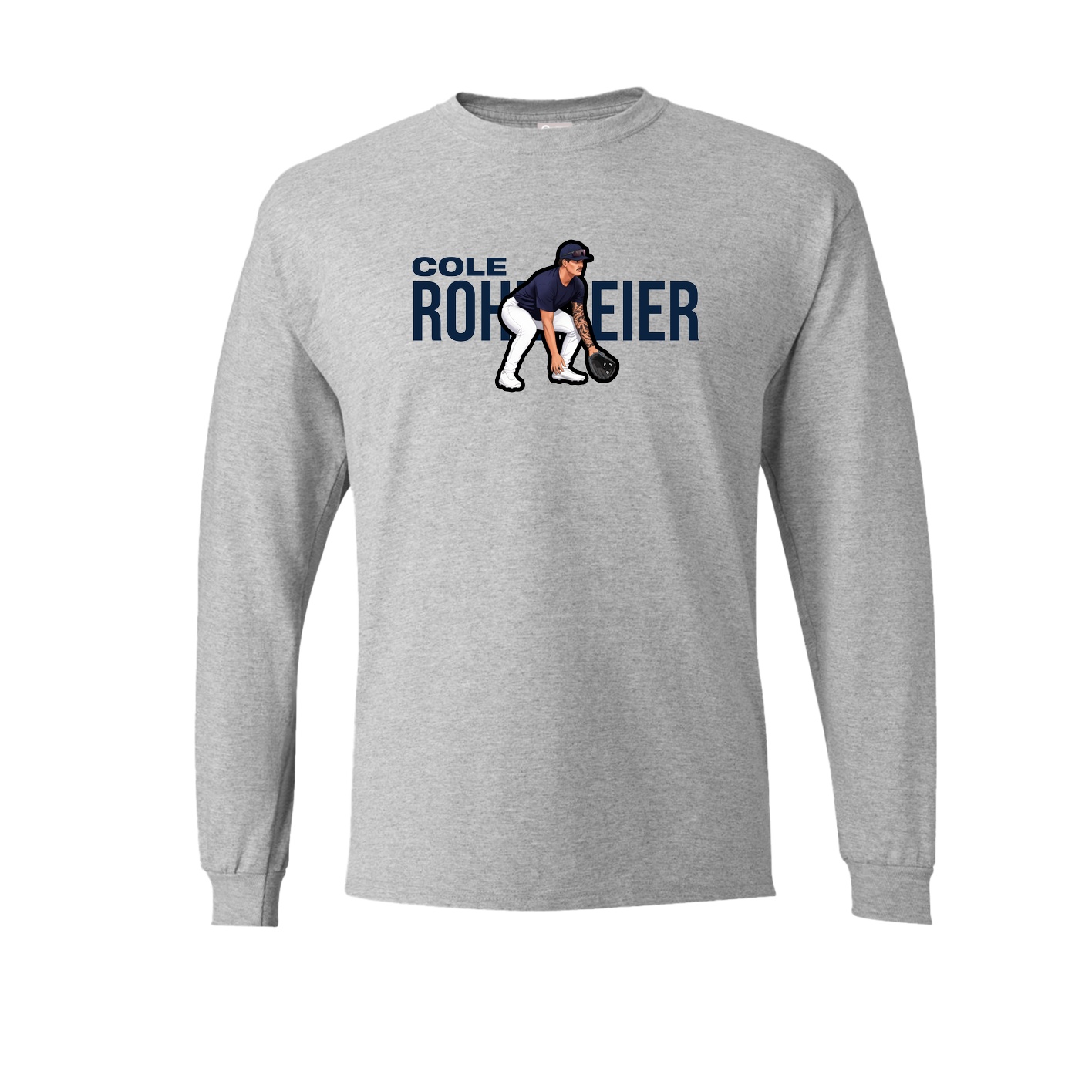 Long Sleeve Tee — Player Name in Grey