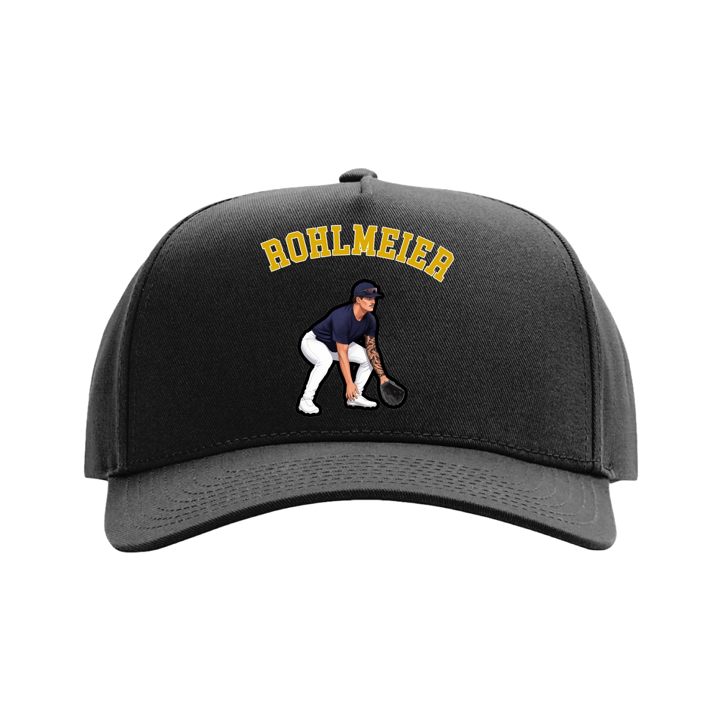 Full Fabric Five-Panel Champ Cap — Shirsey Arch in Black