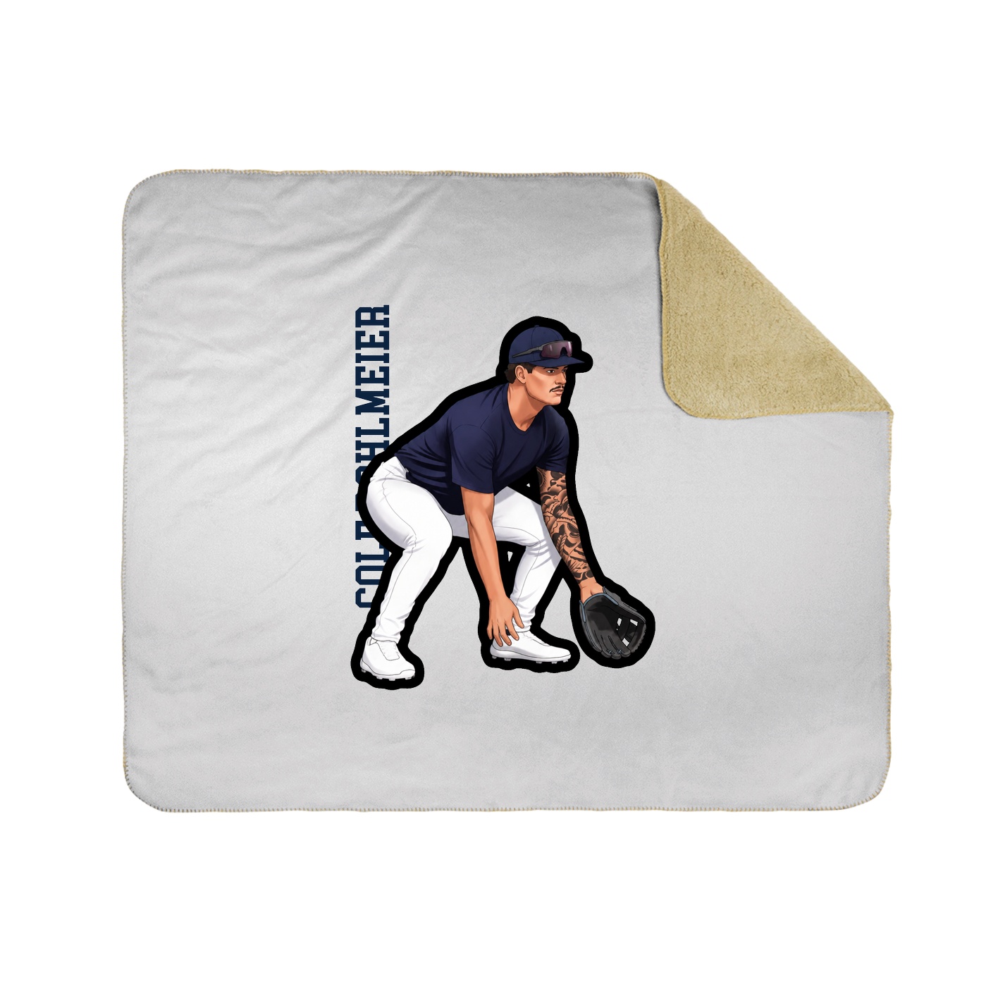 Throw Blanket — Name Vertical in White
