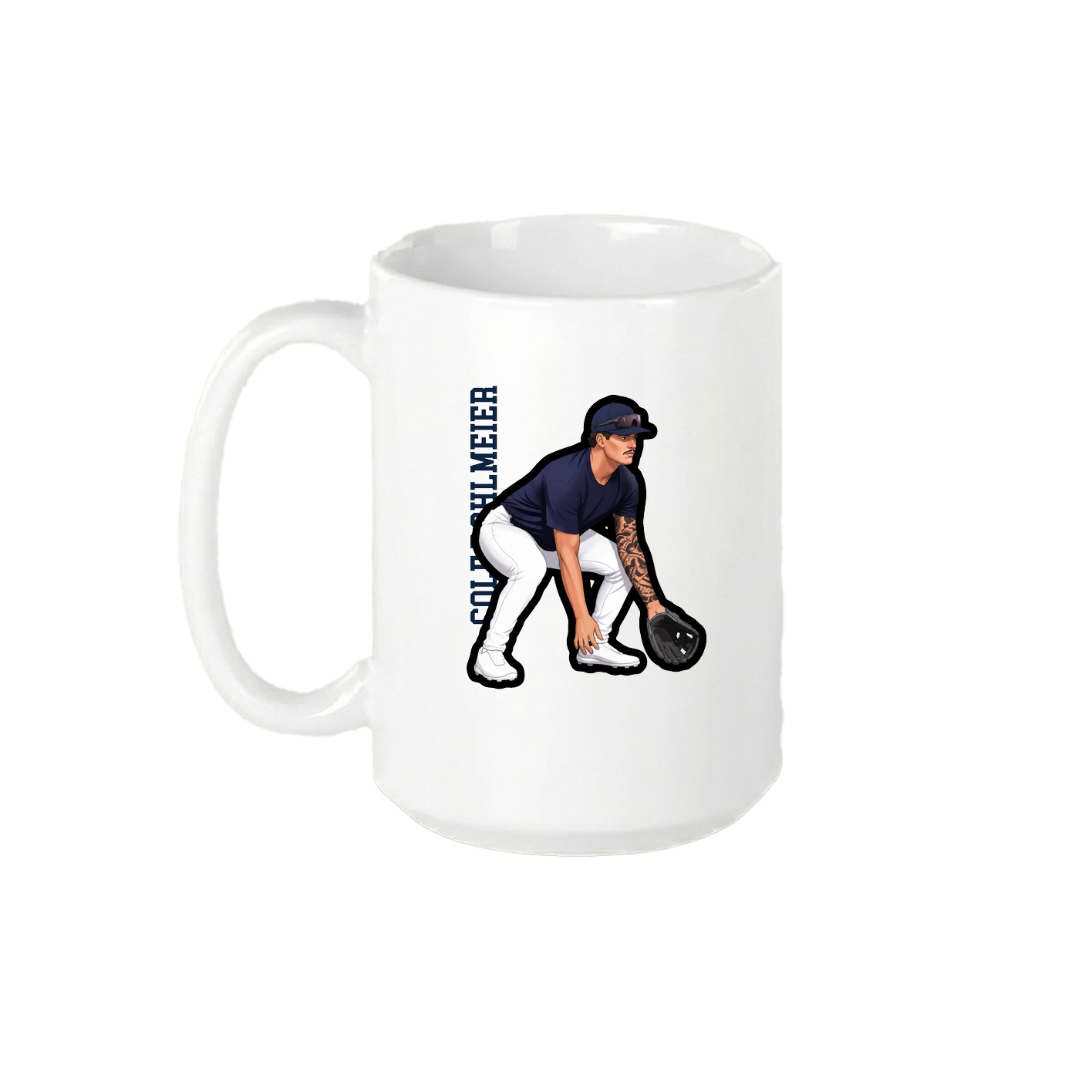 15oz Coffee Mug — Name Vertical in White