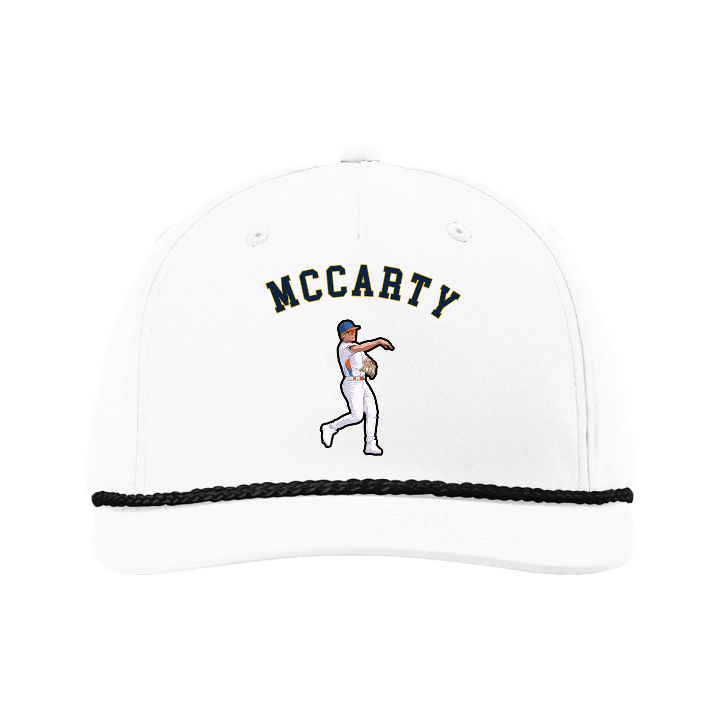 Five-Panel Classic Rope Cap — Shirsey Arch in White