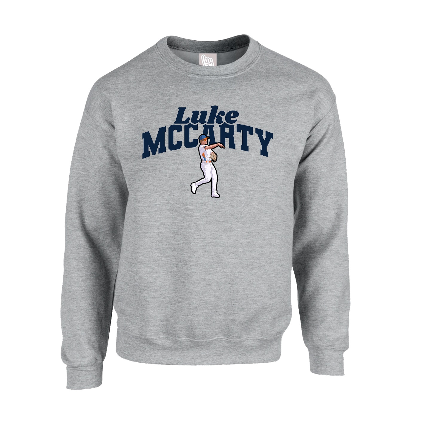 Fleece Crew — Signature Arch in Grey