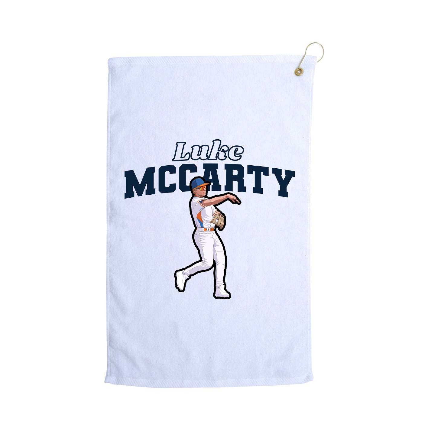 Golf Towel — Name Arch in White