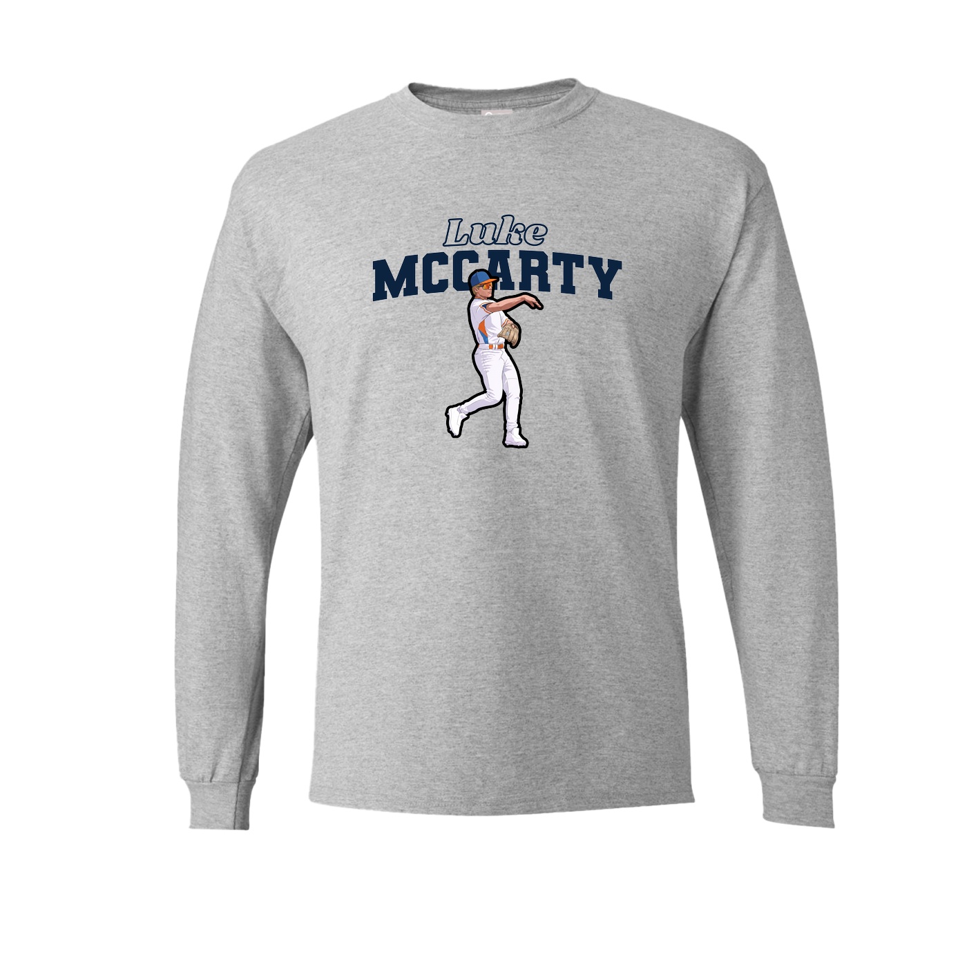 Long Sleeve Tee — Name Arch in Grey
