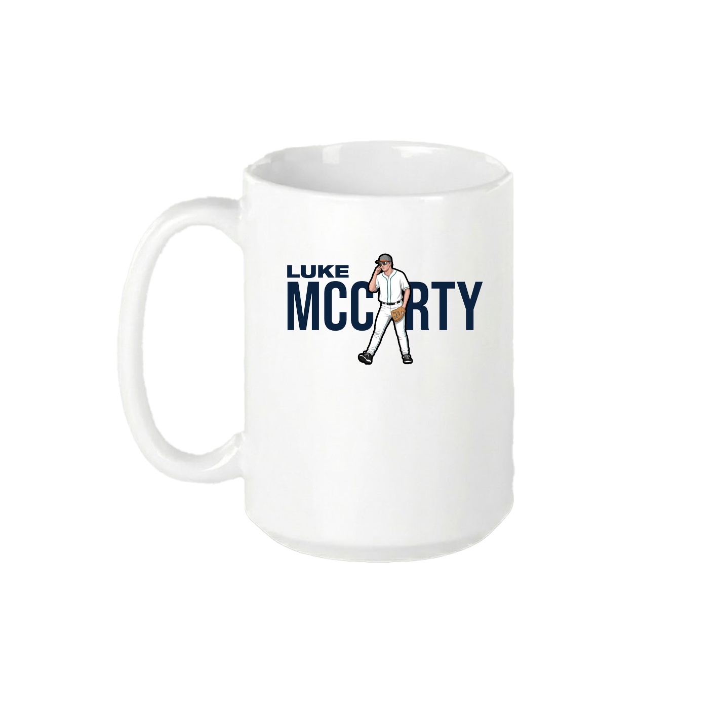 15oz Coffee Mug — Player Name in White