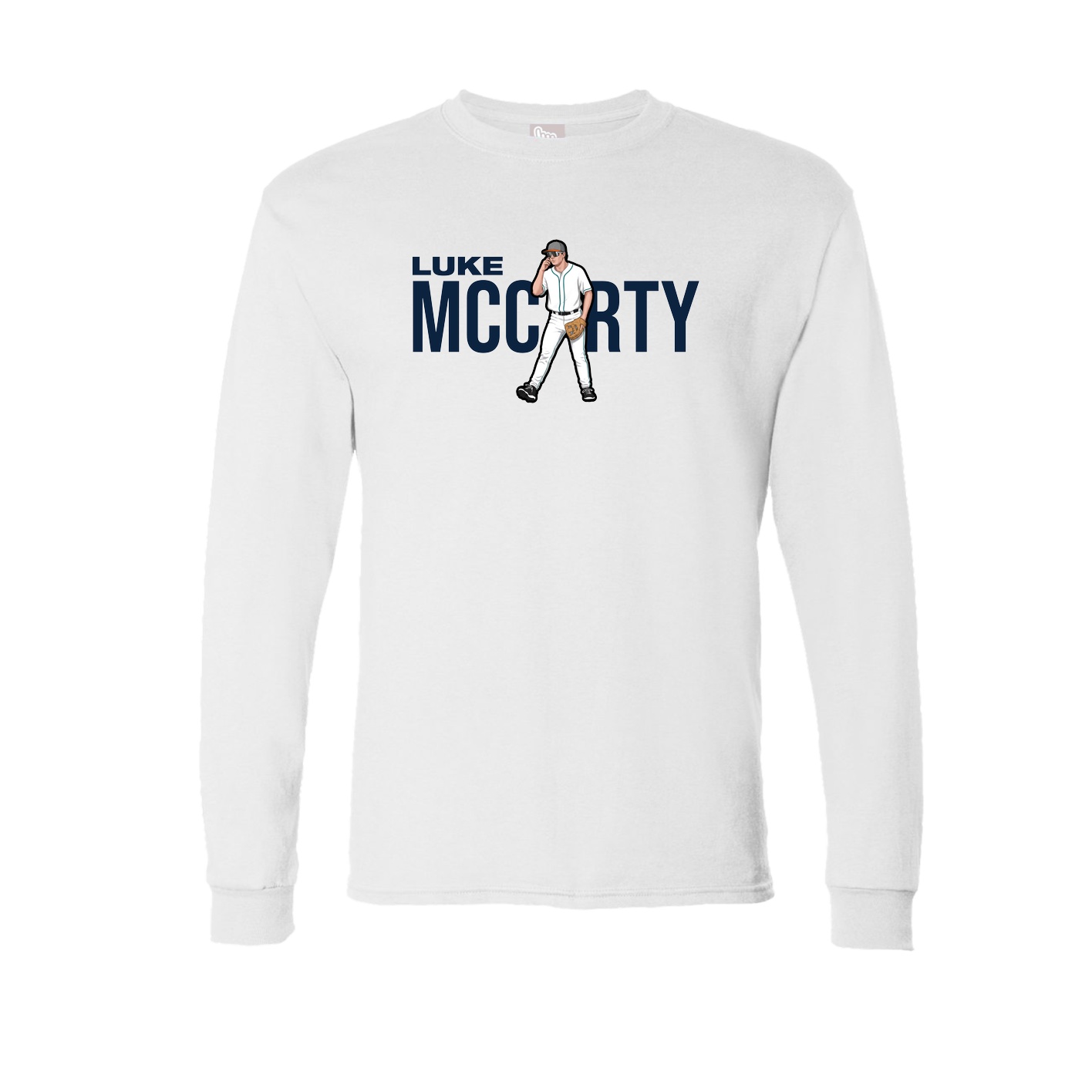 Long Sleeve Tee — Player Name in White