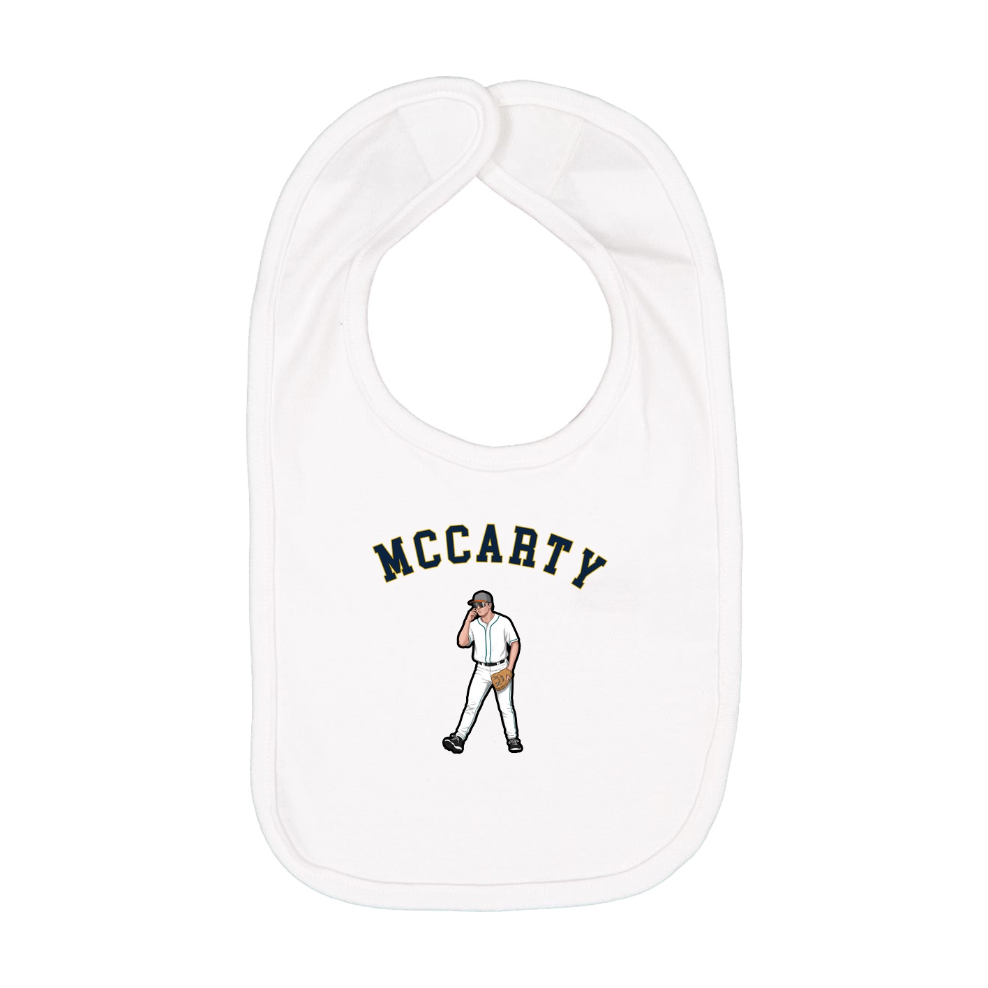 Infant Bib — Shirsey Arch in White