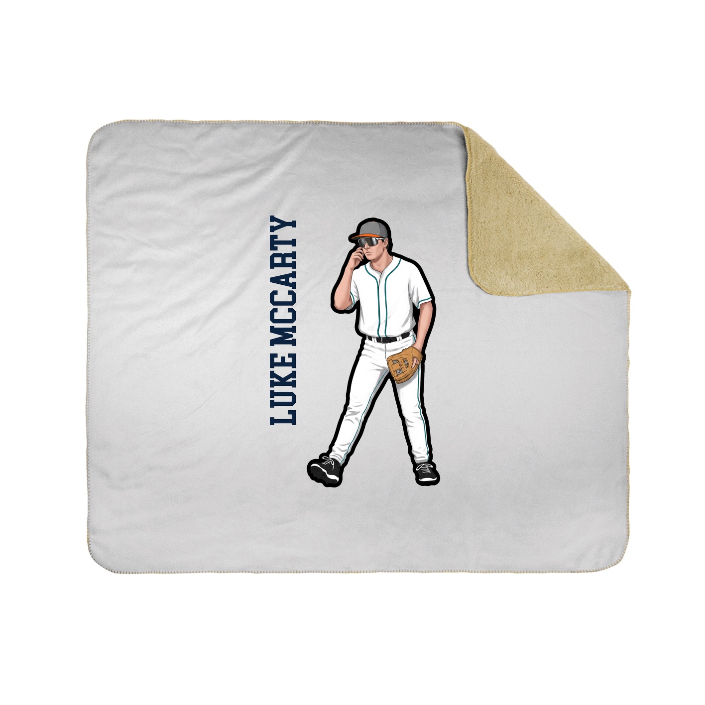 Throw Blanket — Name Vertical in White