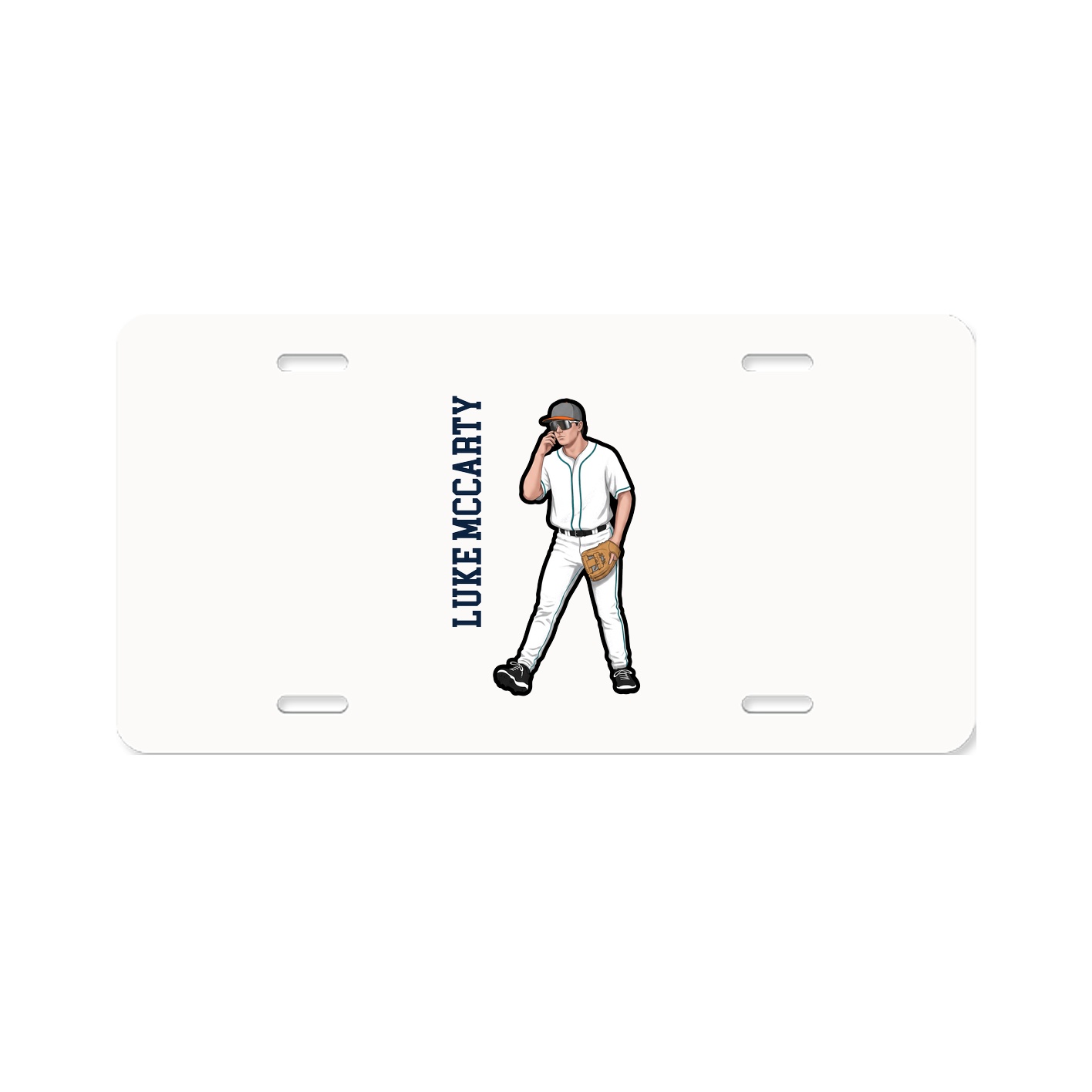 License Plate — Name Vertical in Classic