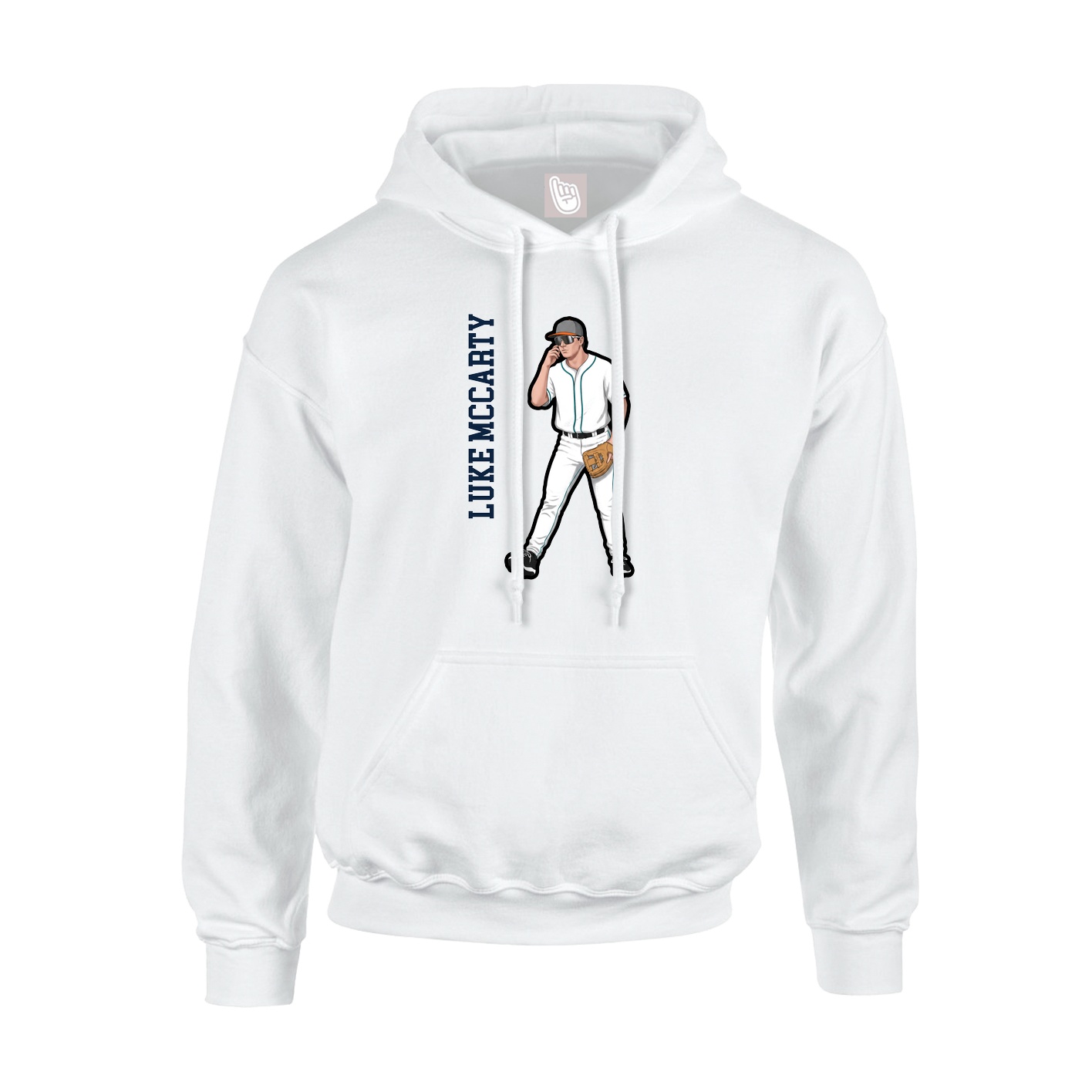 Youth Hoodie — Name Vertical in White