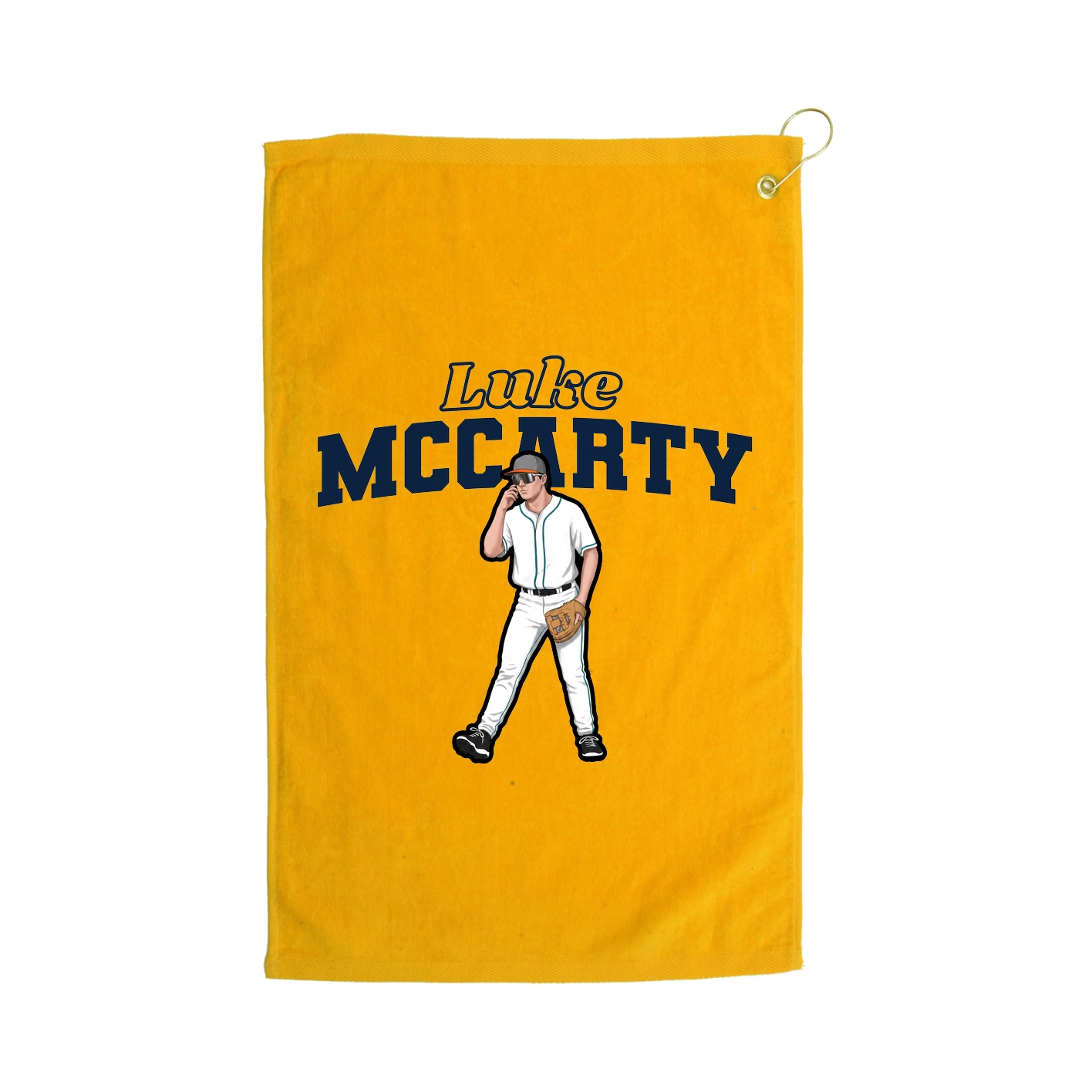 Golf Towel — Name Arch in Gold