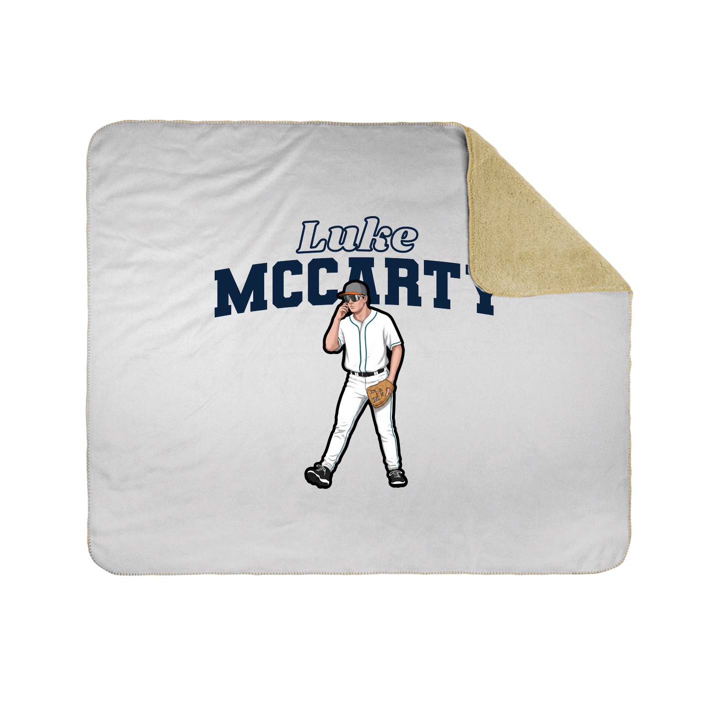 Throw Blanket — Name Arch in White