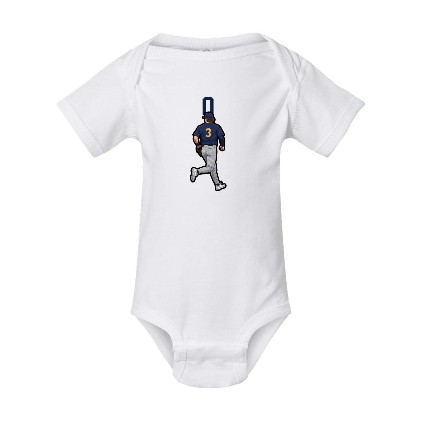 Baby Onesie — Number Top in White