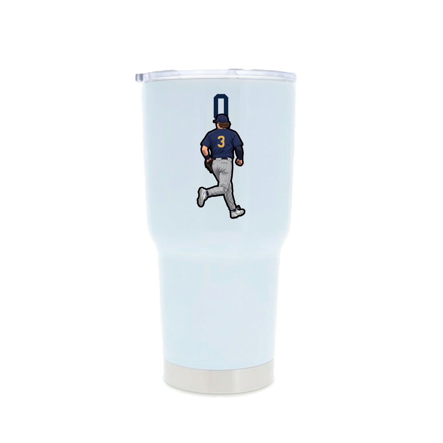 30oz Stainless Steel Tumbler — Number Top in White
