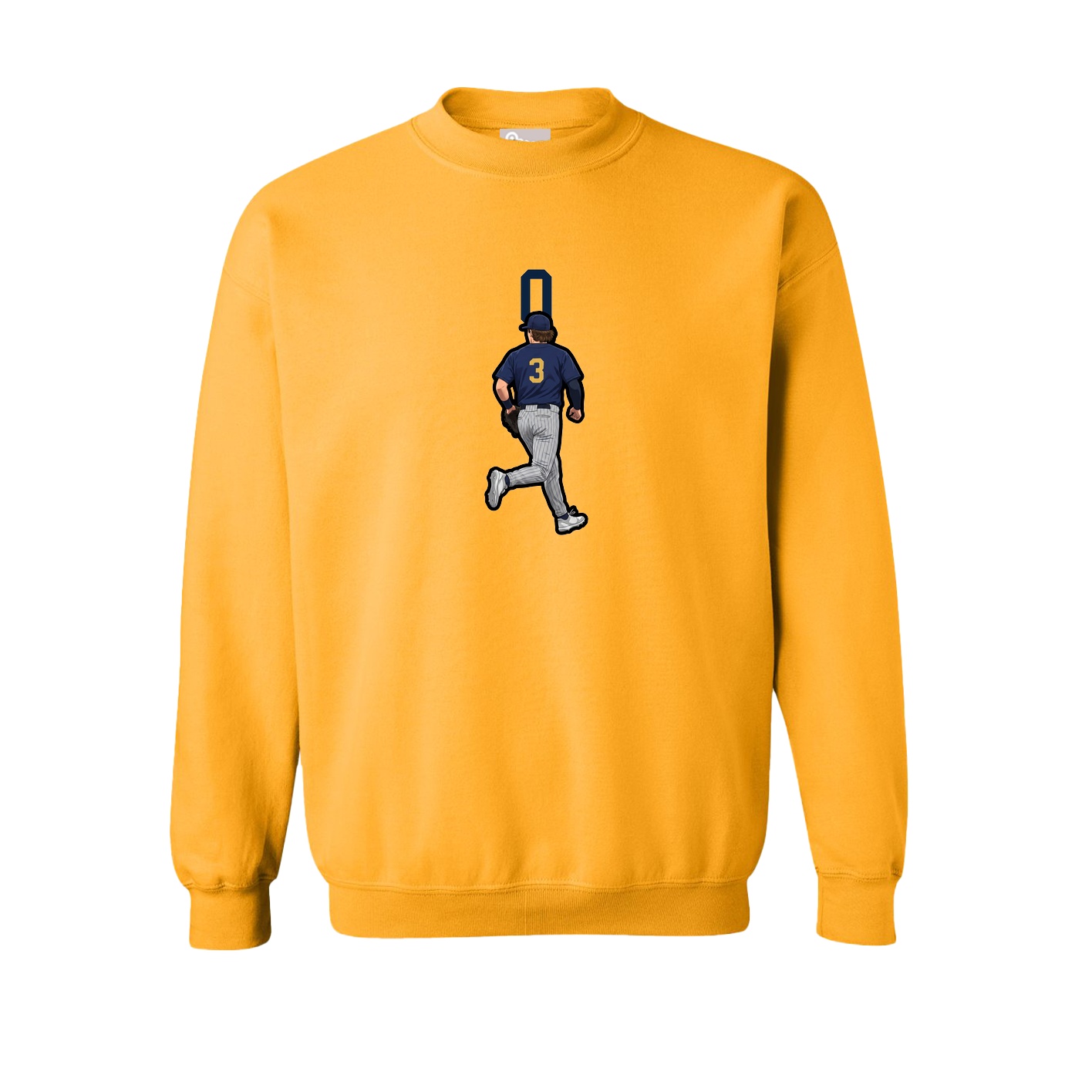 Fleece Crew — Number Top in Gold