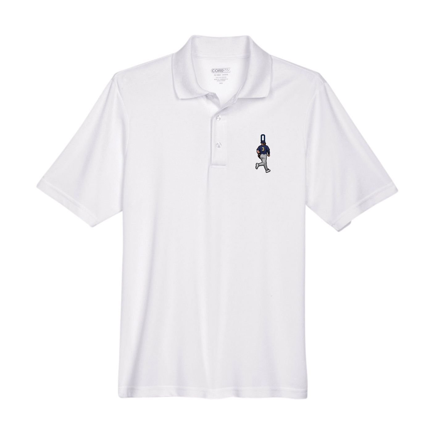 Performance Polo — Number Top in White