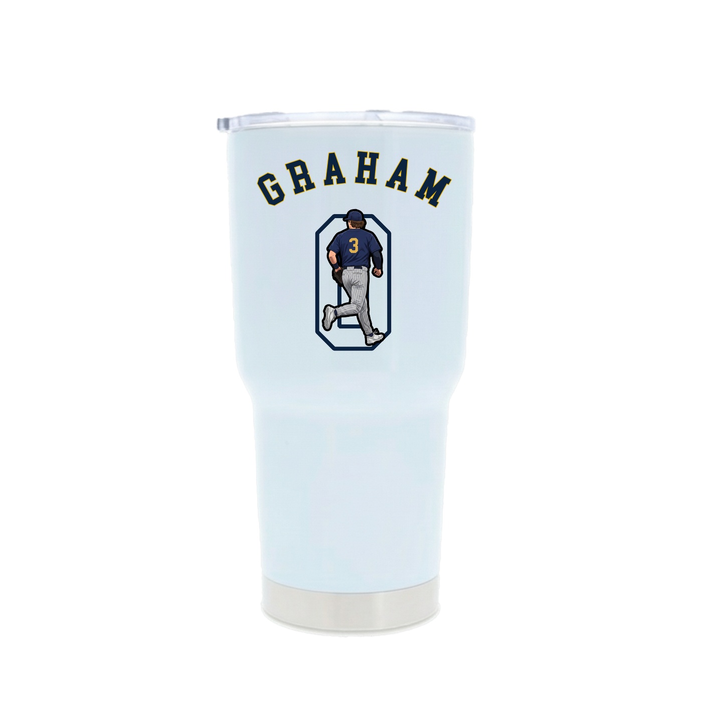 30oz Stainless Steel Tumbler — Shirsey Arch in White