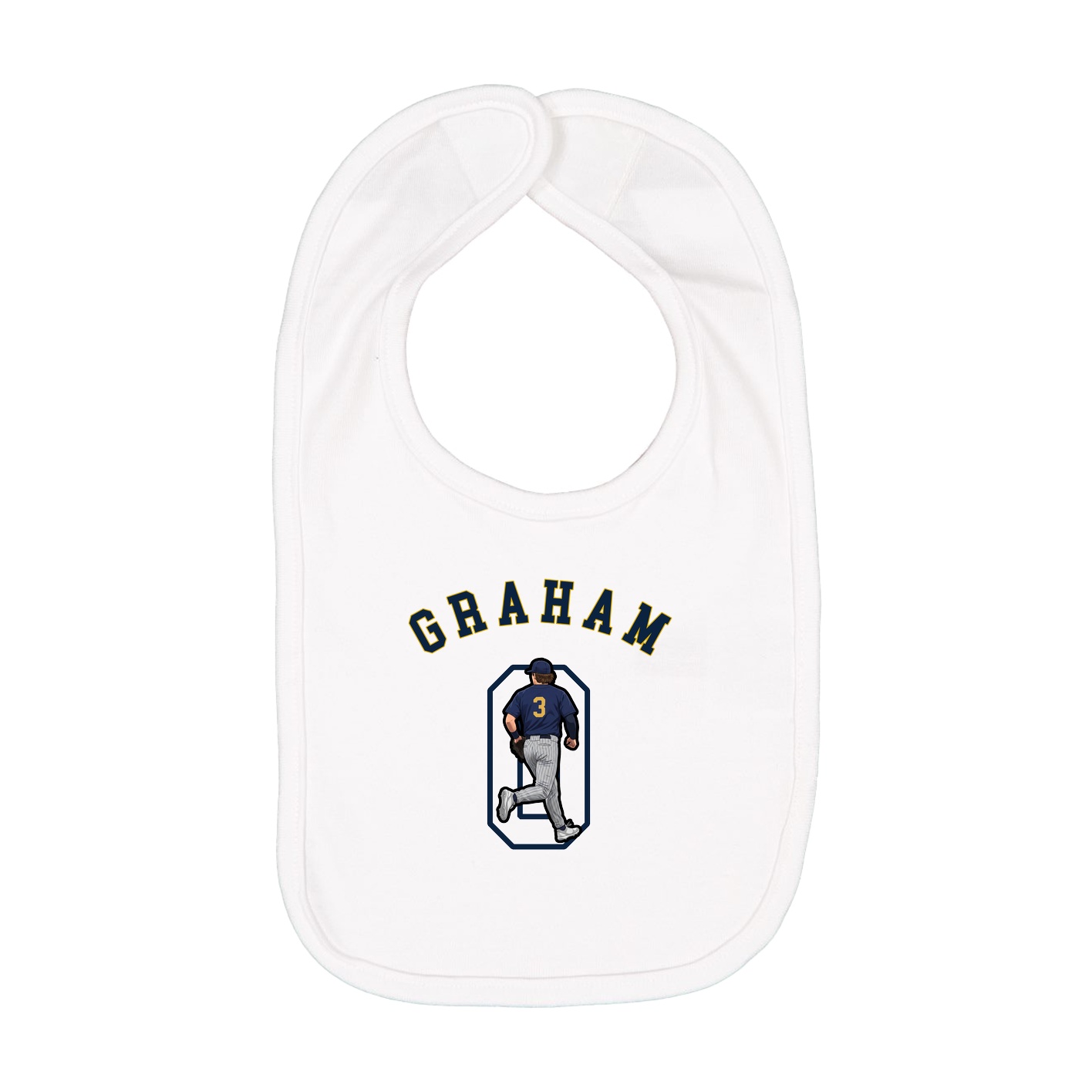 Infant Bib — Shirsey Arch in White