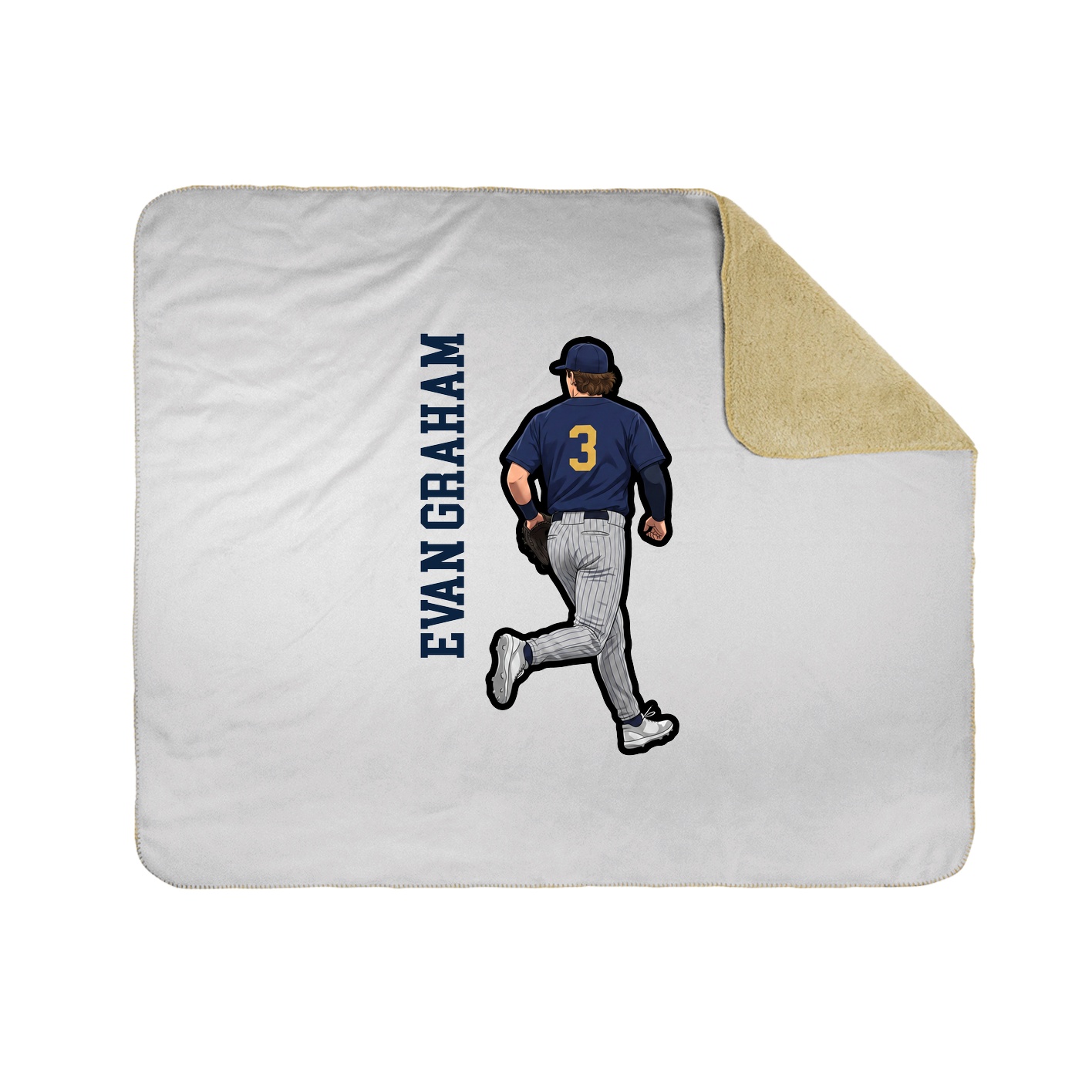 Throw Blanket — Name Vertical in White
