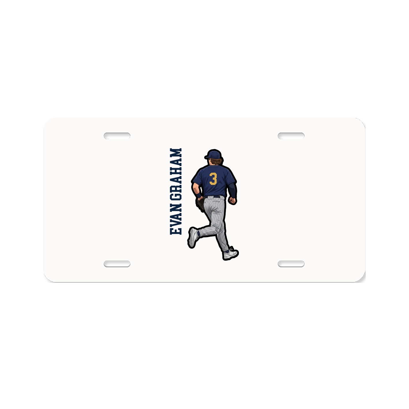 License Plate — Name Vertical in Classic