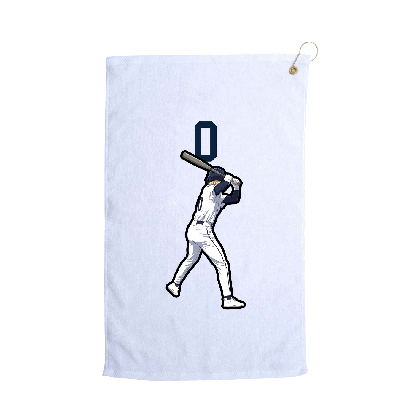Golf Towel — Number Top in White