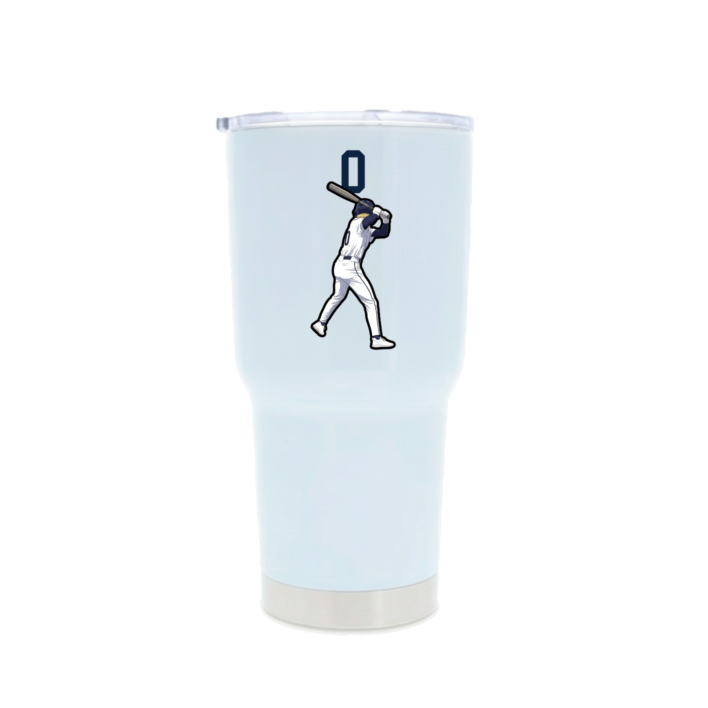 30oz Stainless Steel Tumbler — Number Top in White