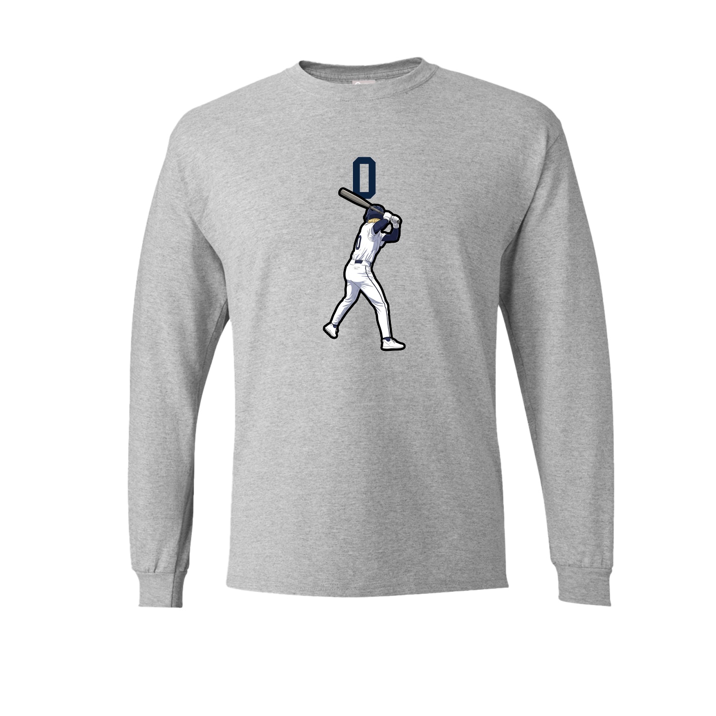 Long Sleeve Tee — Number Top in Grey
