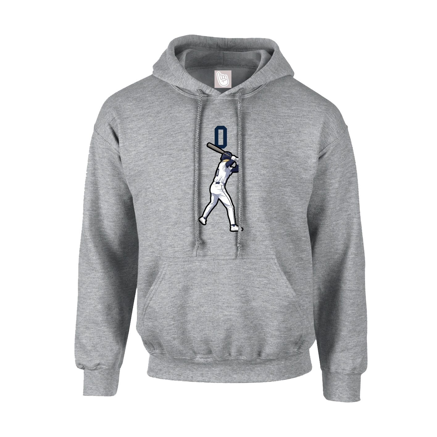 Youth Hoodie — Number Top in Grey