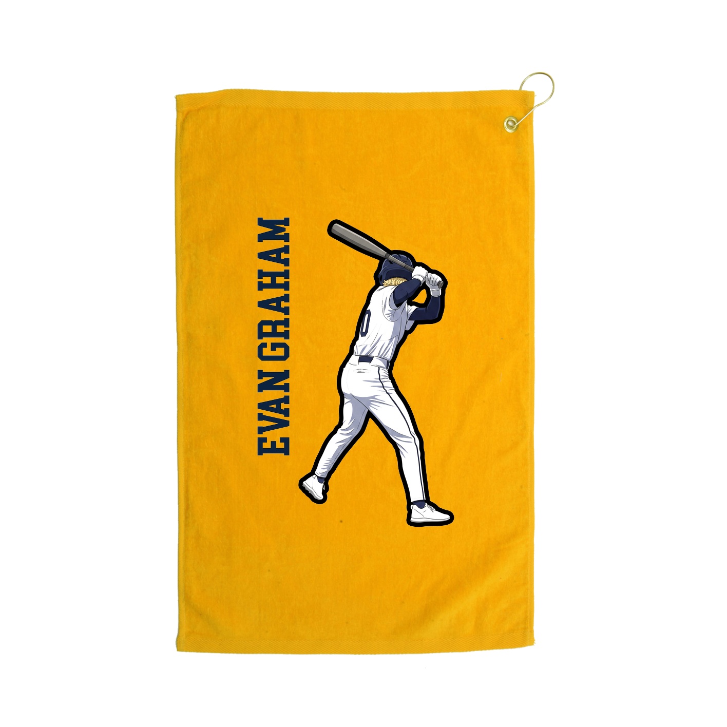 Golf Towel — Name Vertical in Gold