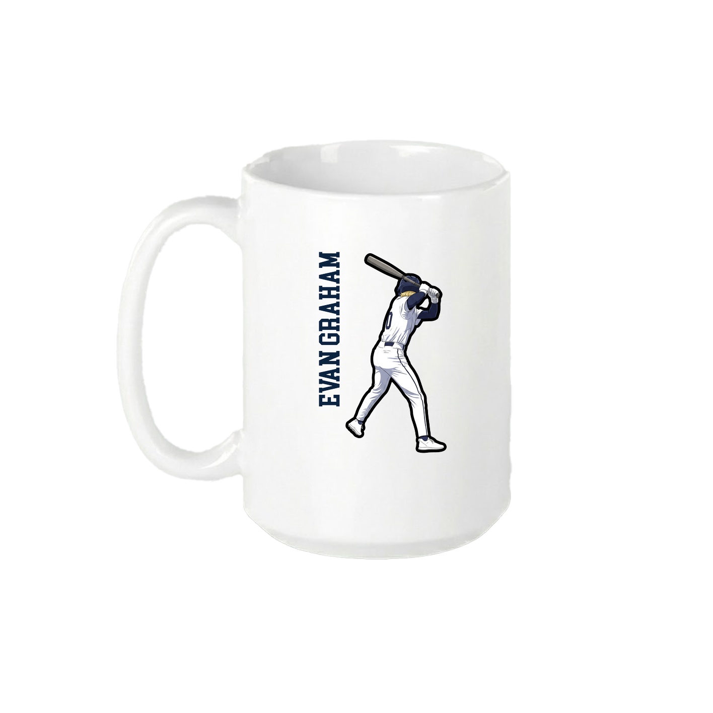 15oz Coffee Mug — Name Vertical in White