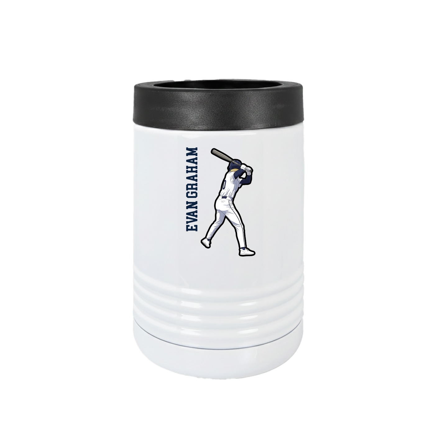 Beverage Holder — Name Vertical in White