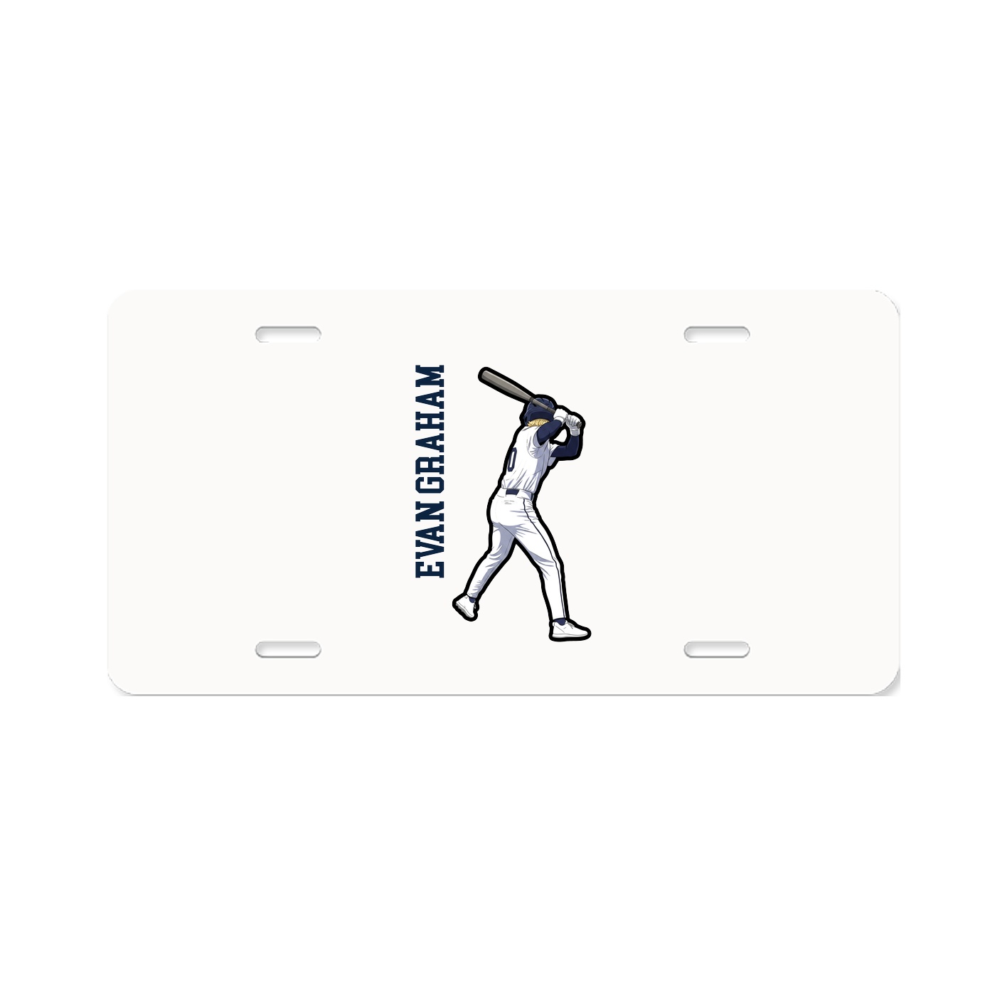 License Plate — Name Vertical in Classic