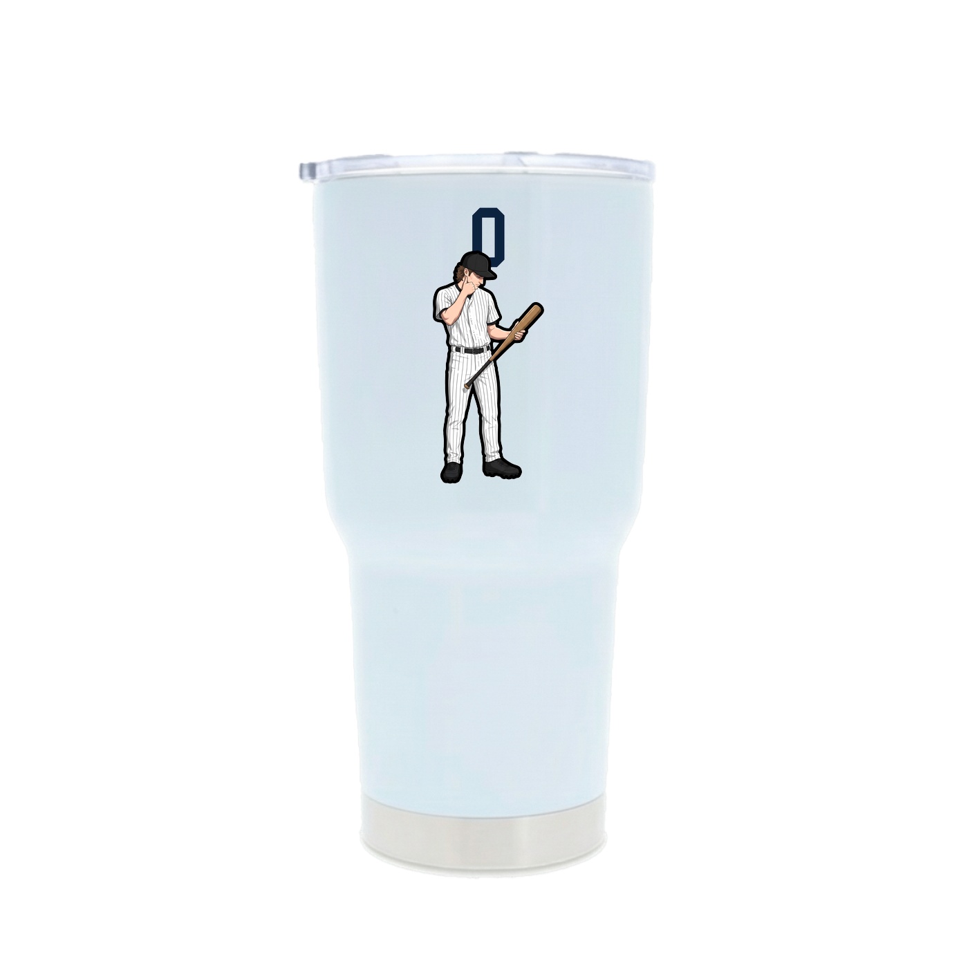 30oz Stainless Steel Tumbler — Number Top in White