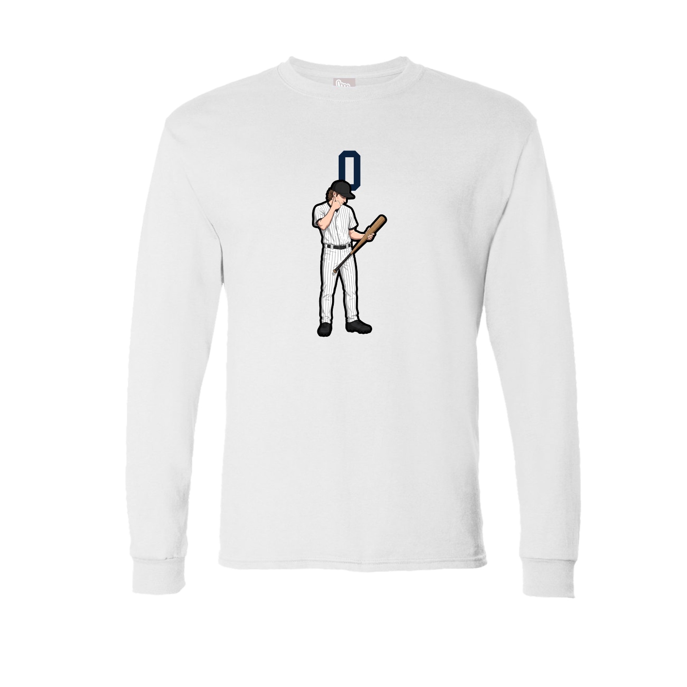 Long Sleeve Tee — Number Top in White