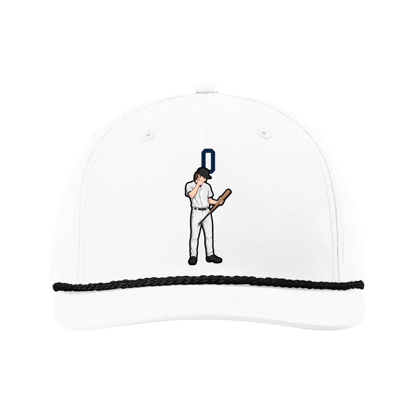 Five-Panel Classic Rope Cap — Number Top in White