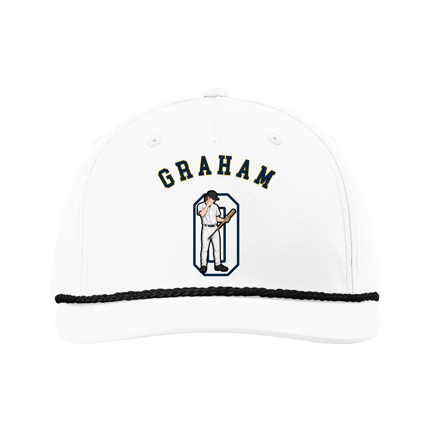 Five-Panel Classic Rope Cap — Shirsey Arch in White