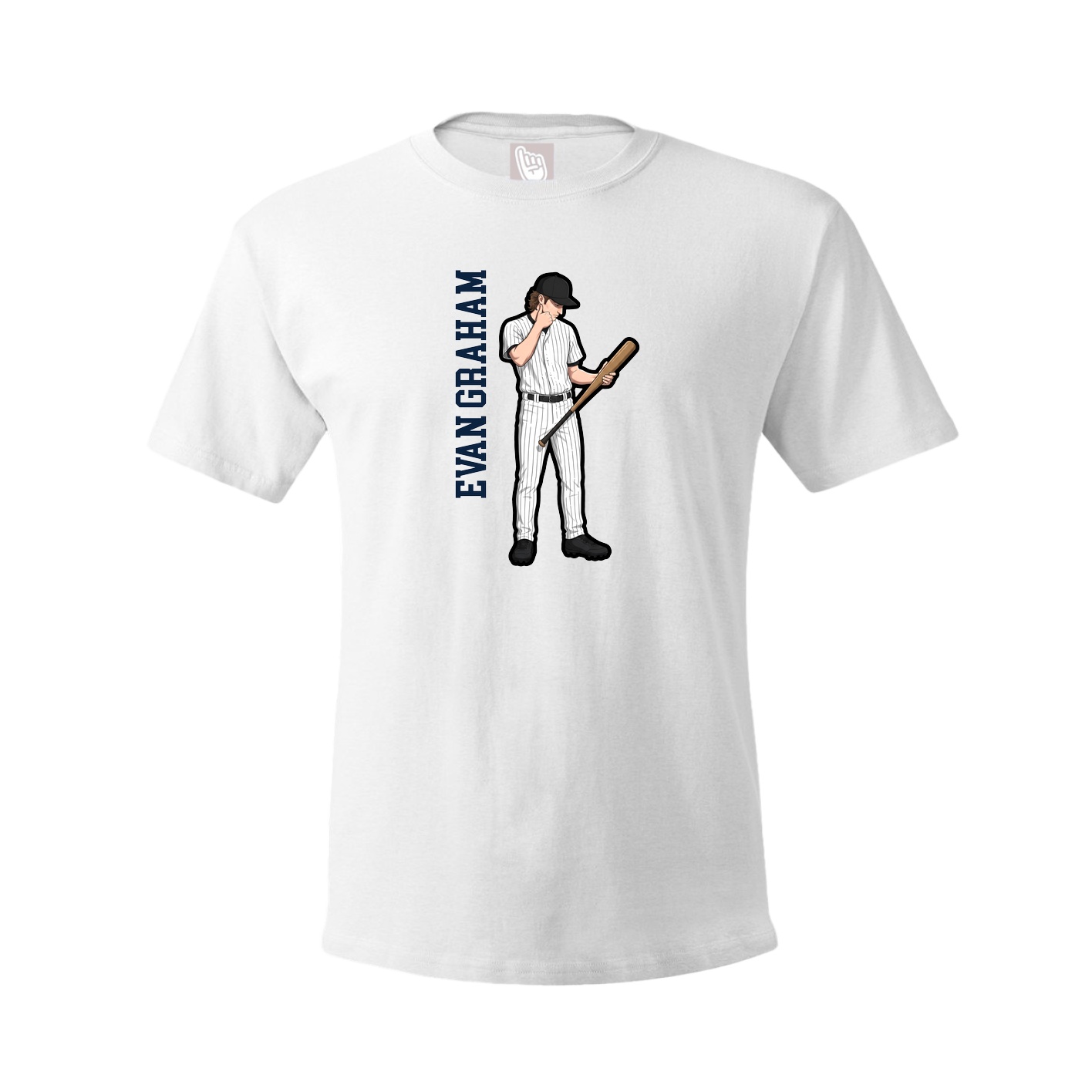 Tee — Name Vertical in White