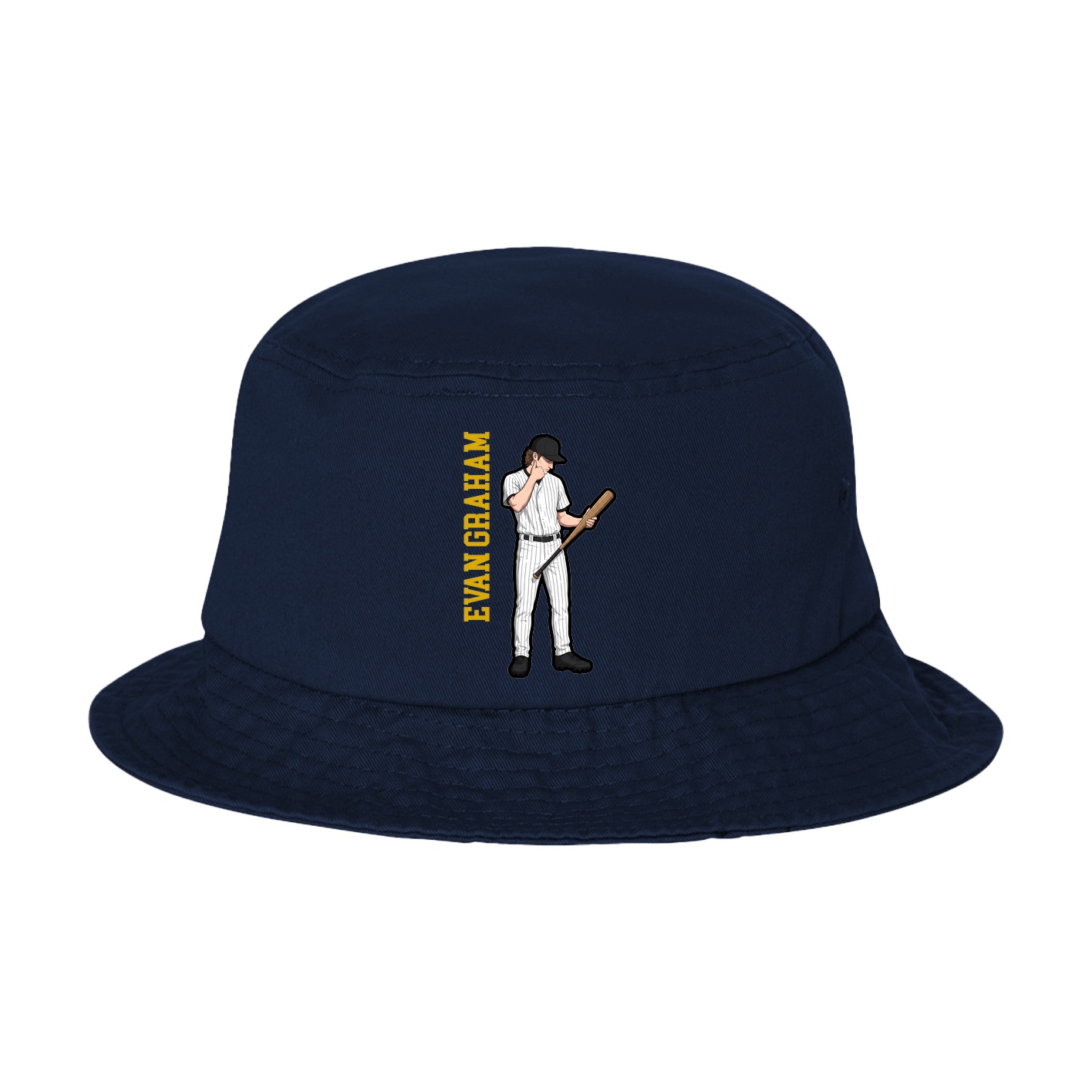 Bucket Cap — Name Vertical in Navy
