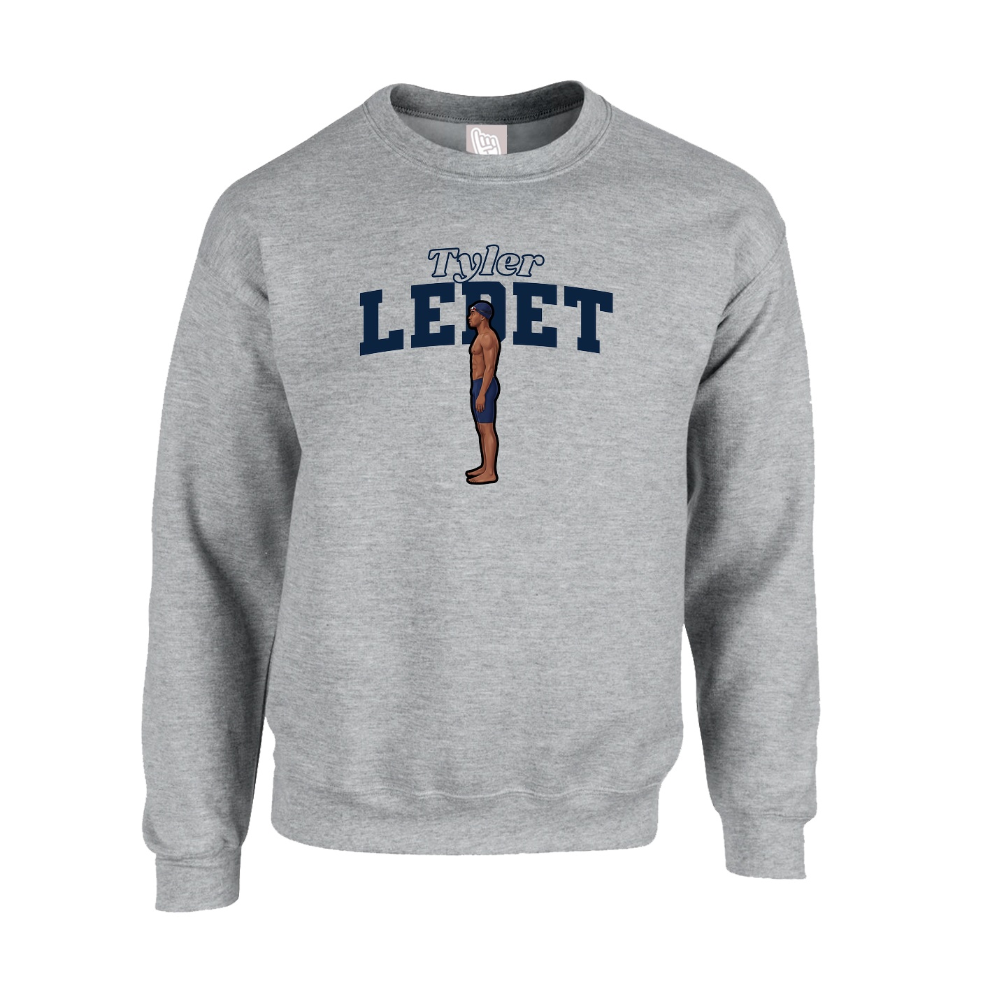 Fleece Crew — Name Arch in Grey