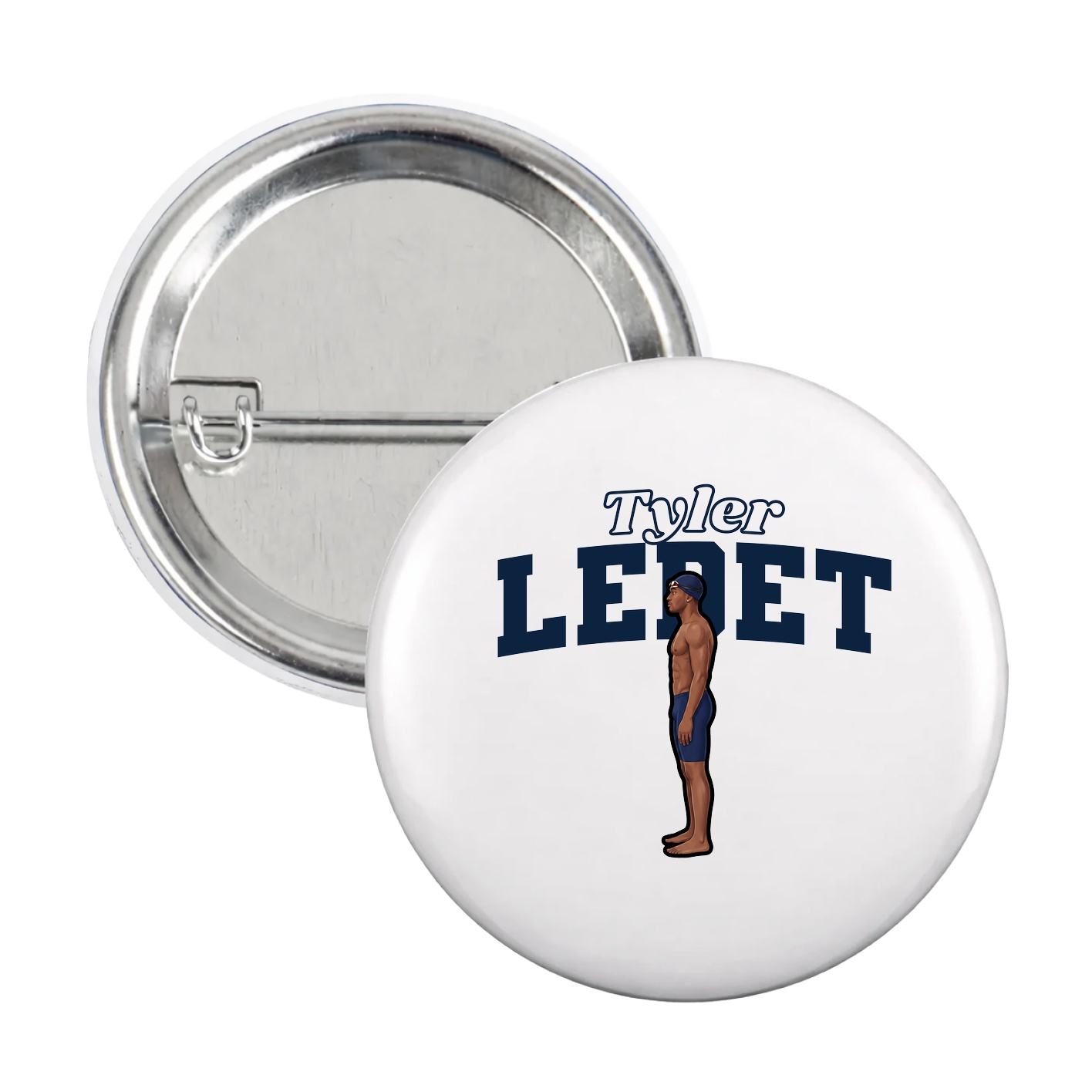 Game Day Button — Name Arch in White