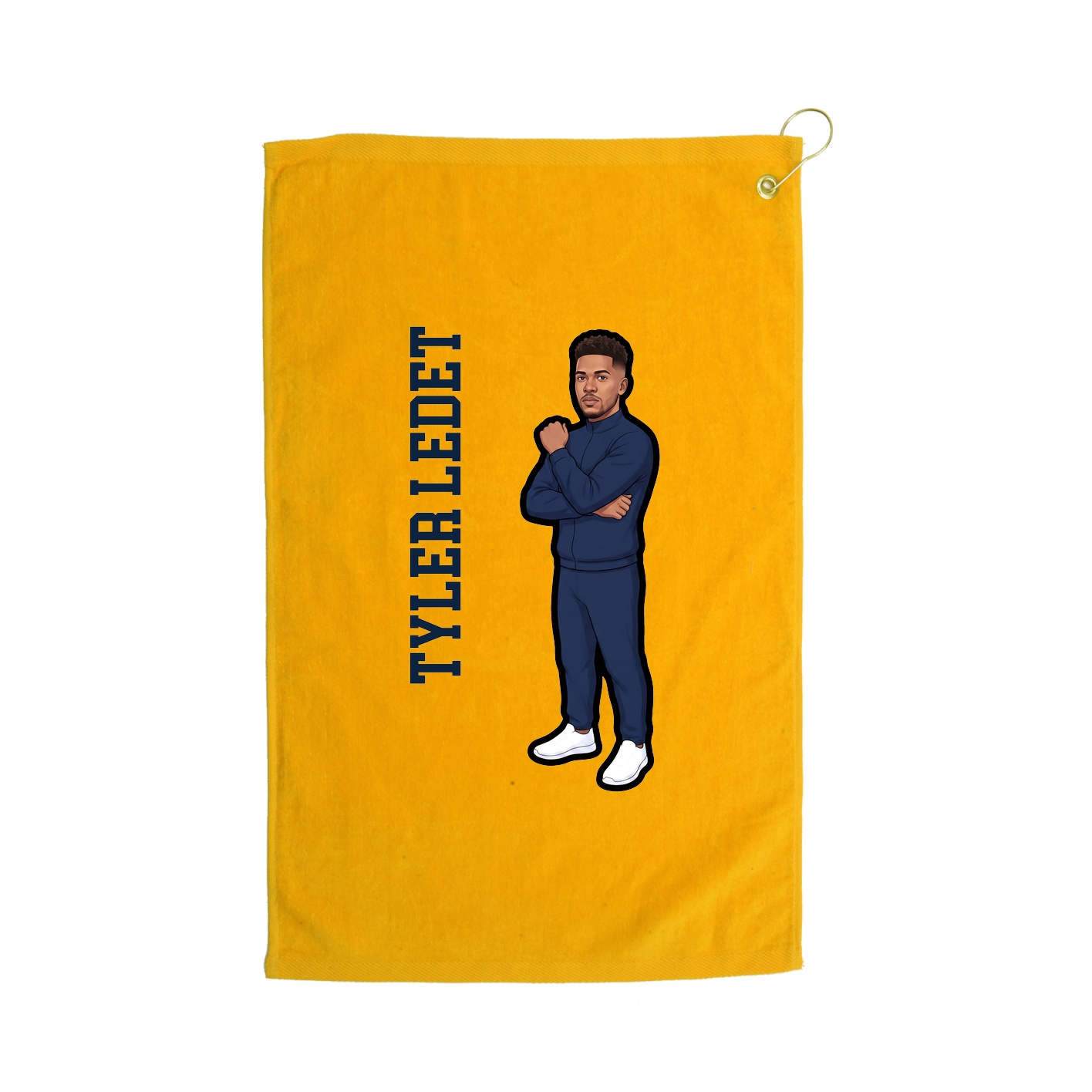 Golf Towel — Name Vertical in Gold