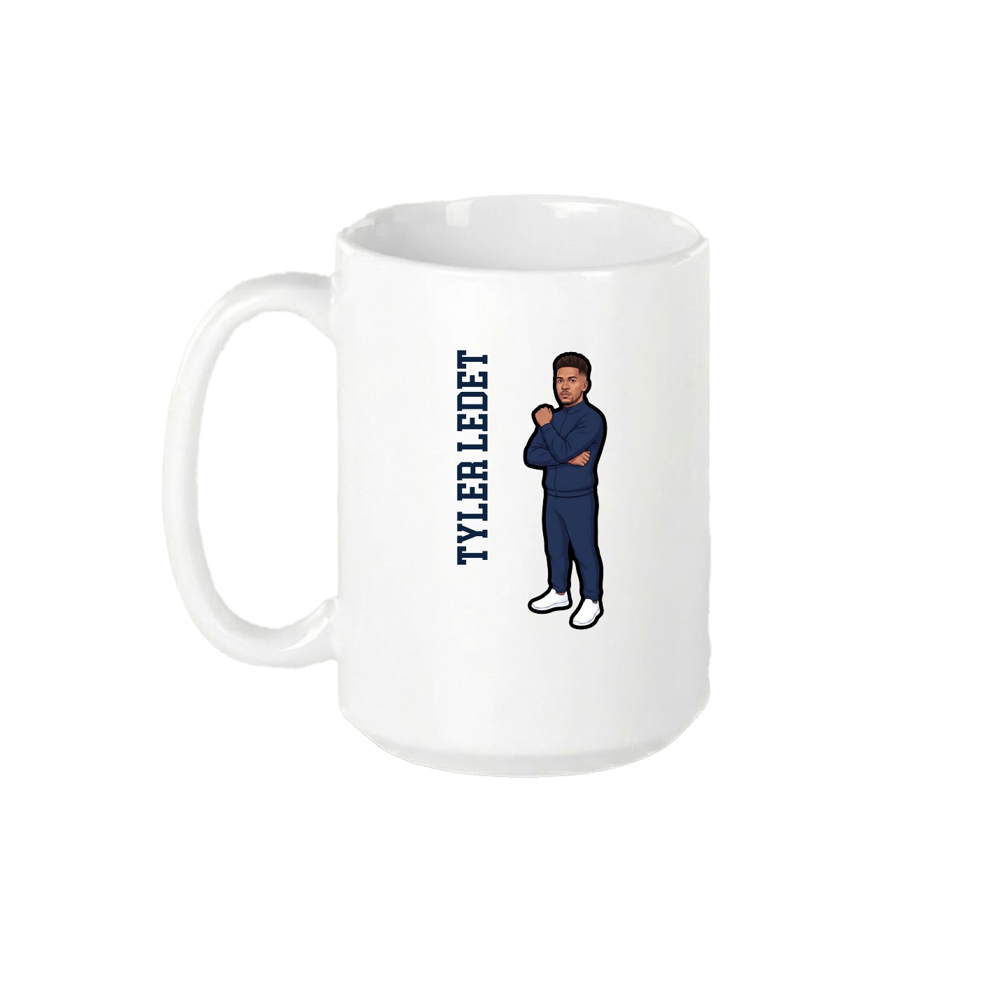 15oz Coffee Mug — Name Vertical in White