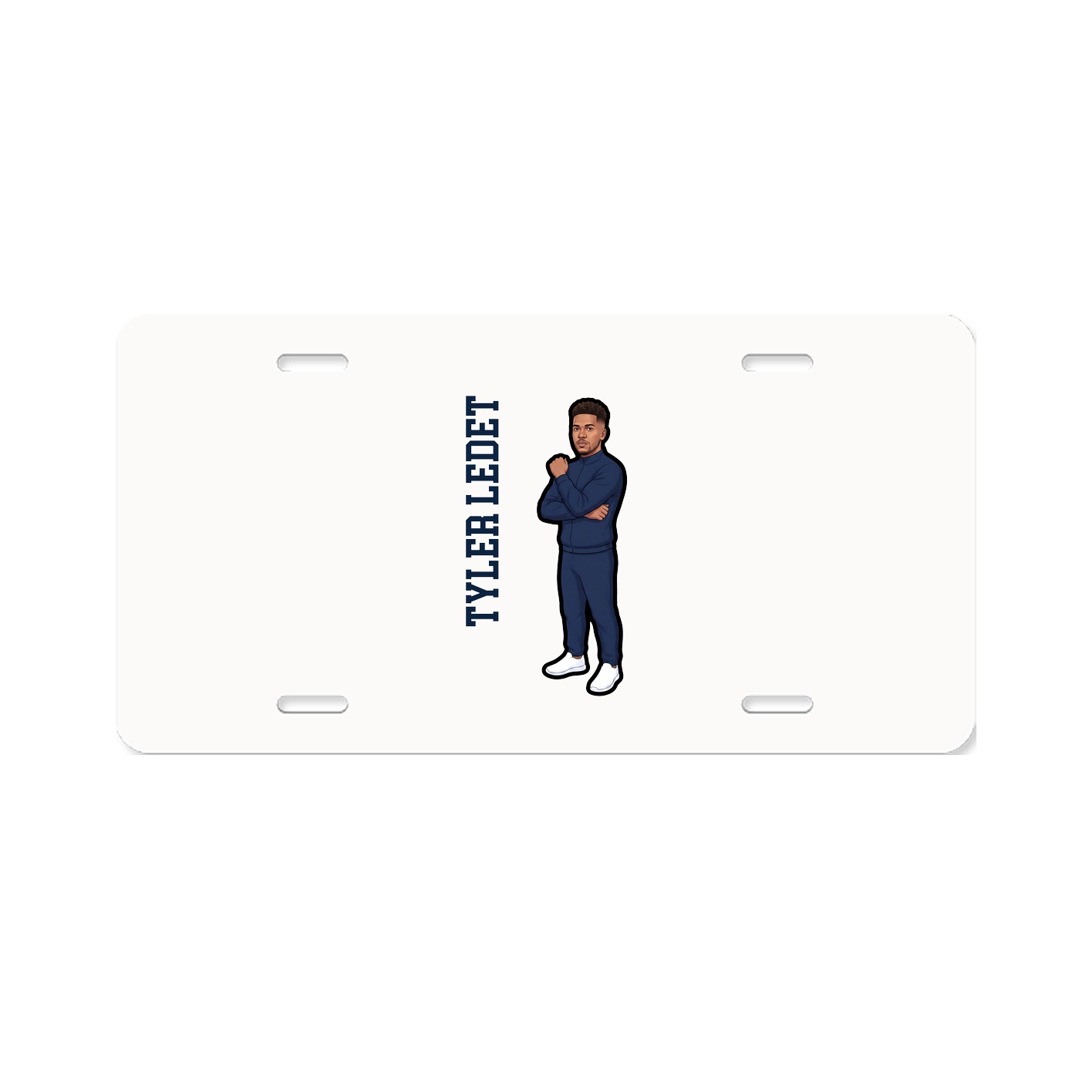 License Plate — Name Vertical in Classic