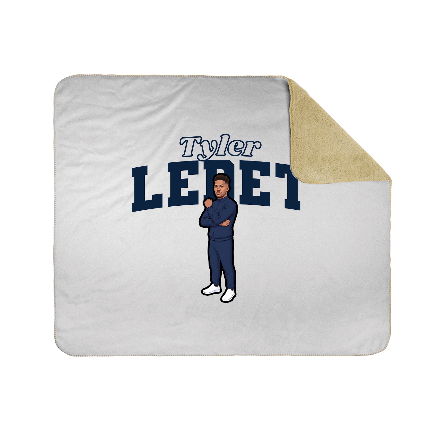 Throw Blanket — Name Arch in White