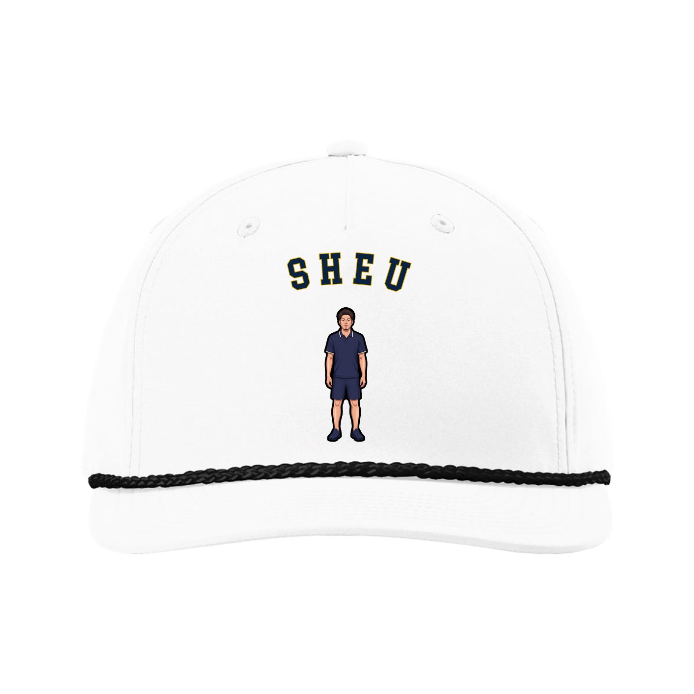 Five-Panel Classic Rope Cap — Shirsey Arch in White